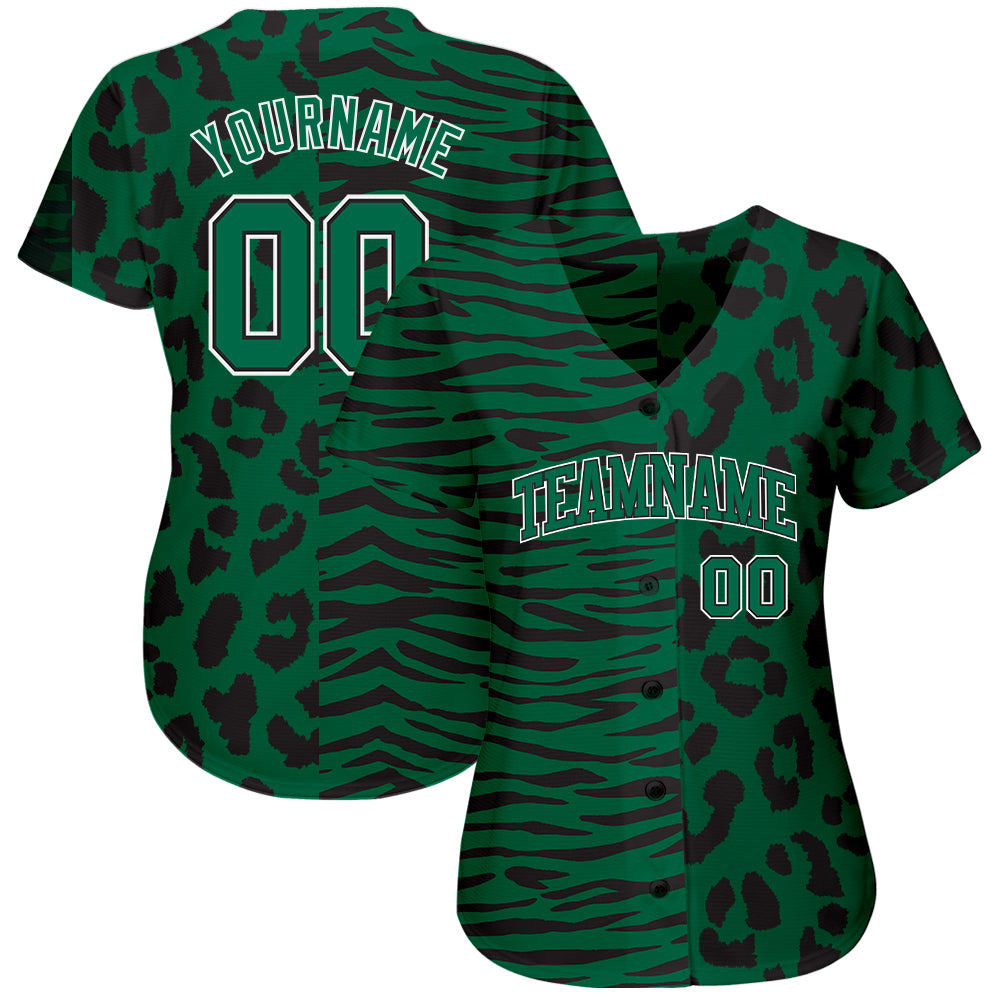 Custom 3D Pattern Design Leopard Skin Zebra Stripe Authentic Baseball Jersey baseball jersey product view 2