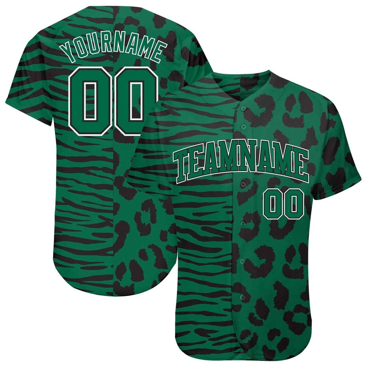Custom 3D Pattern Design Leopard Skin Zebra Stripe Authentic Baseball Jersey baseball jersey product view 1
