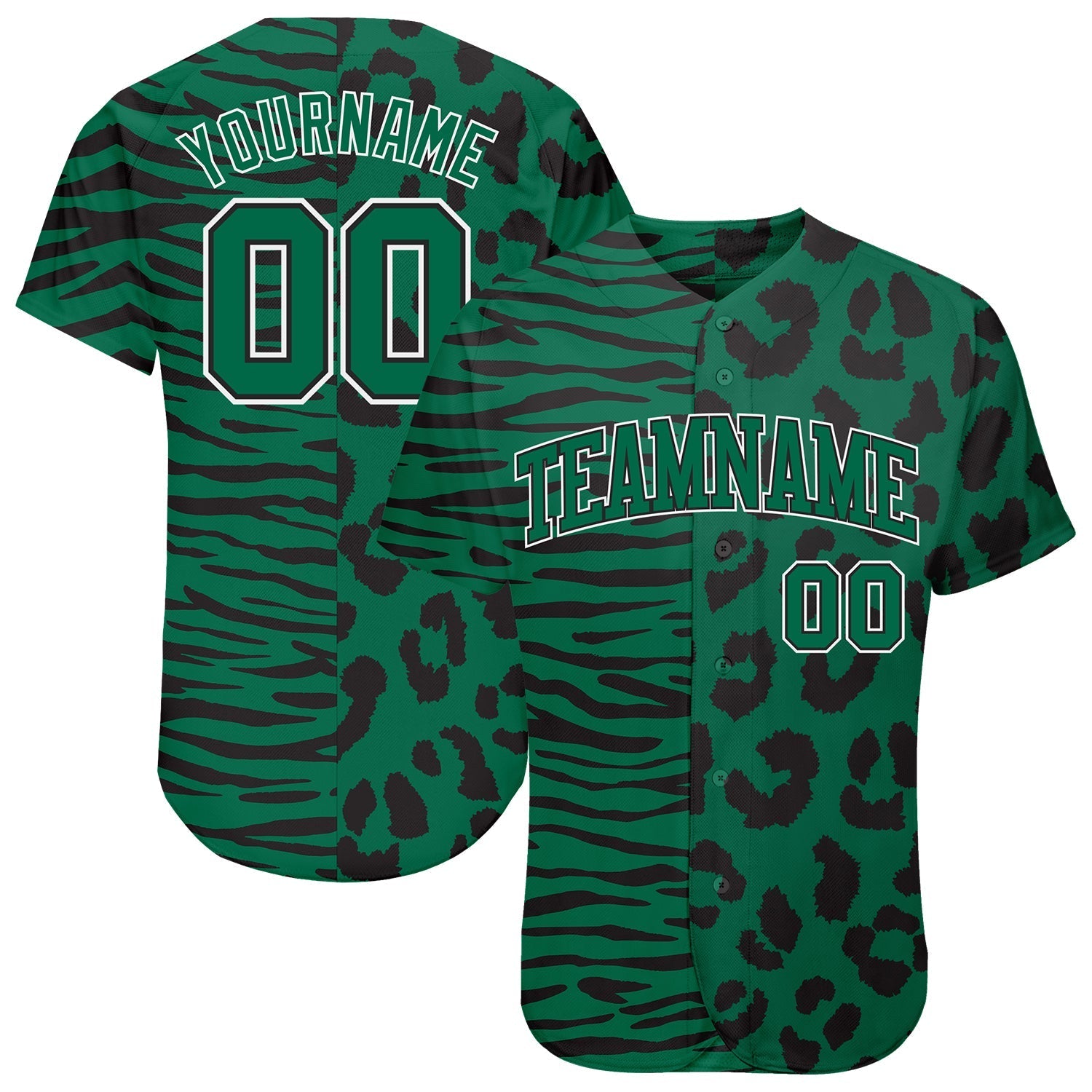 Custom 3D Pattern Design Leopard Skin Zebra Stripe Authentic Baseball Jersey baseball jersey product view 1