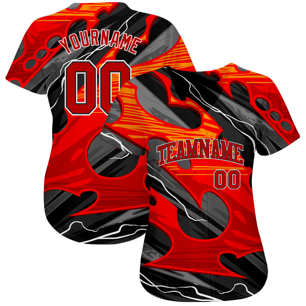 Custom 3D Pattern Design Abstract Pattern For Sport Team Authentic Baseball Jersey baseball jersey product view 2
