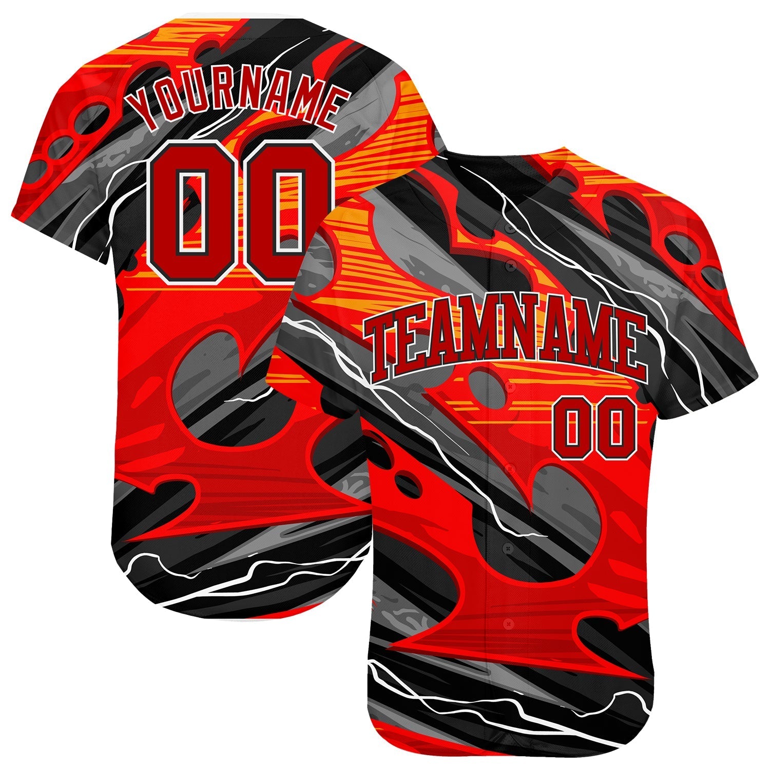 Custom 3D Pattern Design Abstract Pattern For Sport Team Authentic Baseball Jersey baseball jersey product view 1