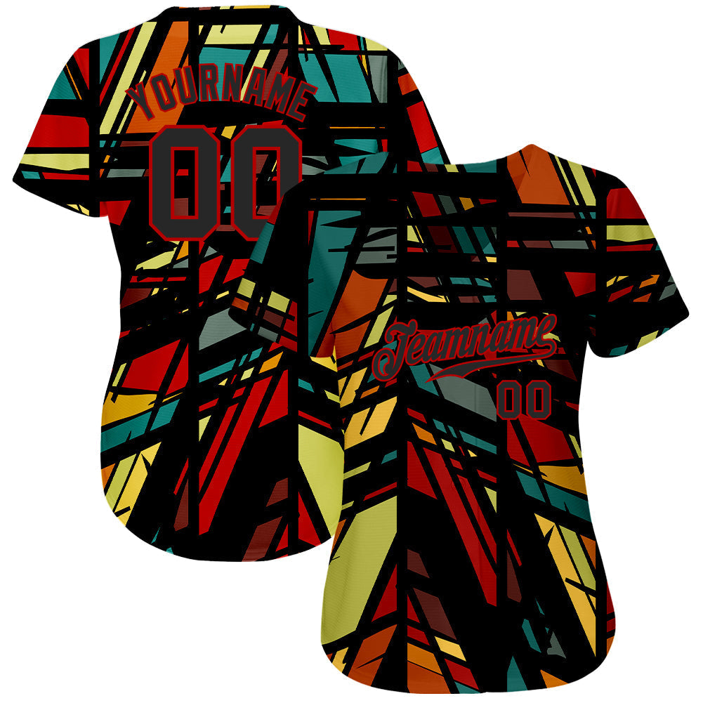 Custom 3D Pattern Design Lines Authentic Baseball Jersey baseball jersey product view 2
