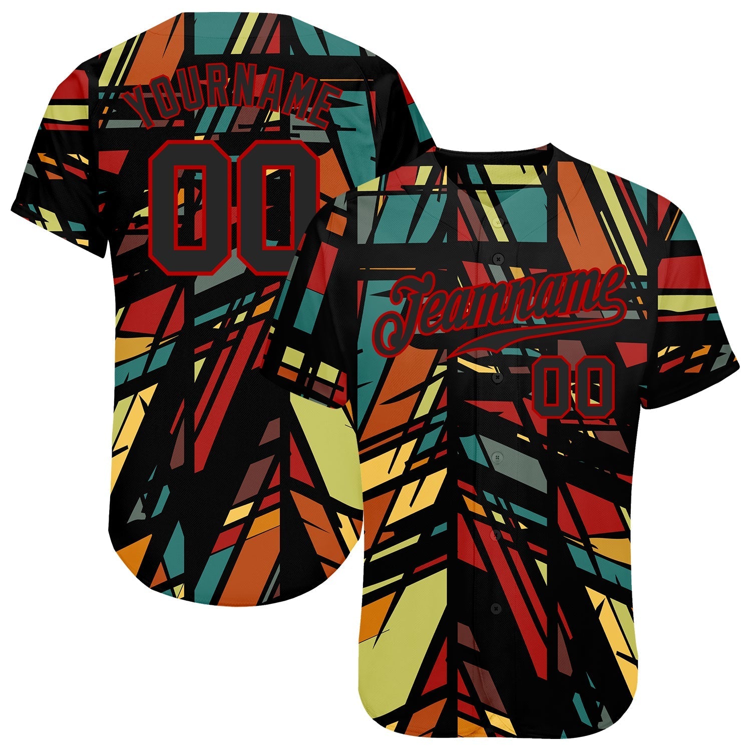 Custom 3D Pattern Design Lines Authentic Baseball Jersey baseball jersey product view 1