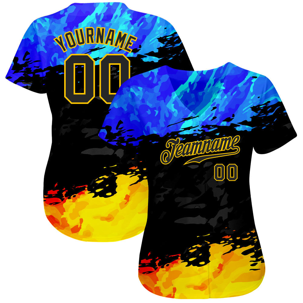 Custom 3D Pattern Design Fade Authentic Baseball Jersey baseball jersey product view 2