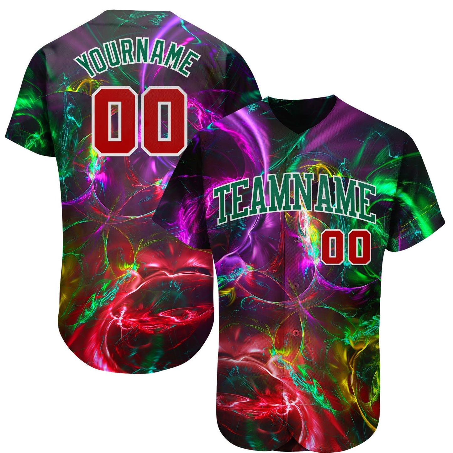 Custom 3D Pattern Design Abstract Fractal Rendering Authentic Baseball Jersey baseball jersey product view 1