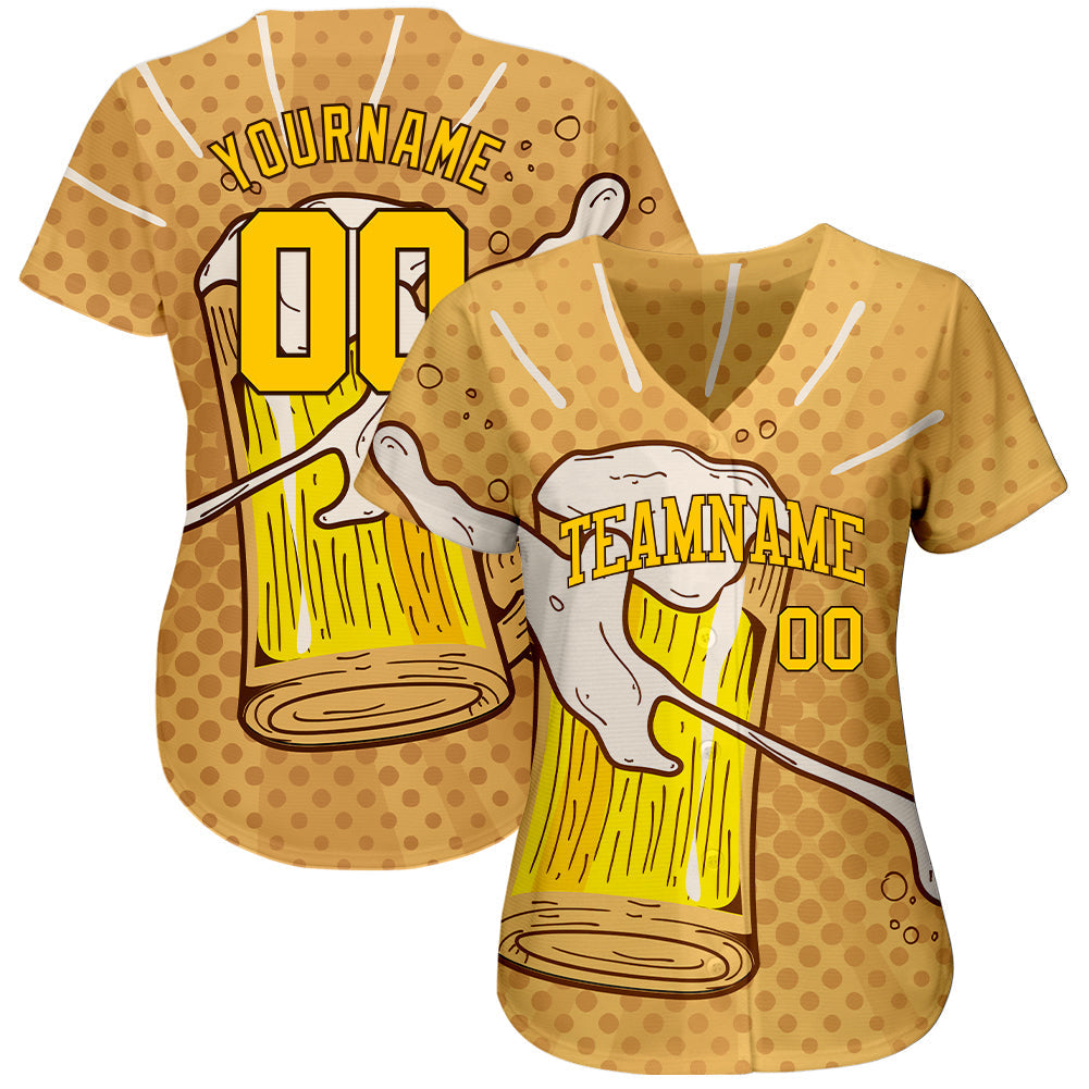 Custom 3D Pattern Design Let's Drink Authentic Baseball Jersey baseball jersey product view 2