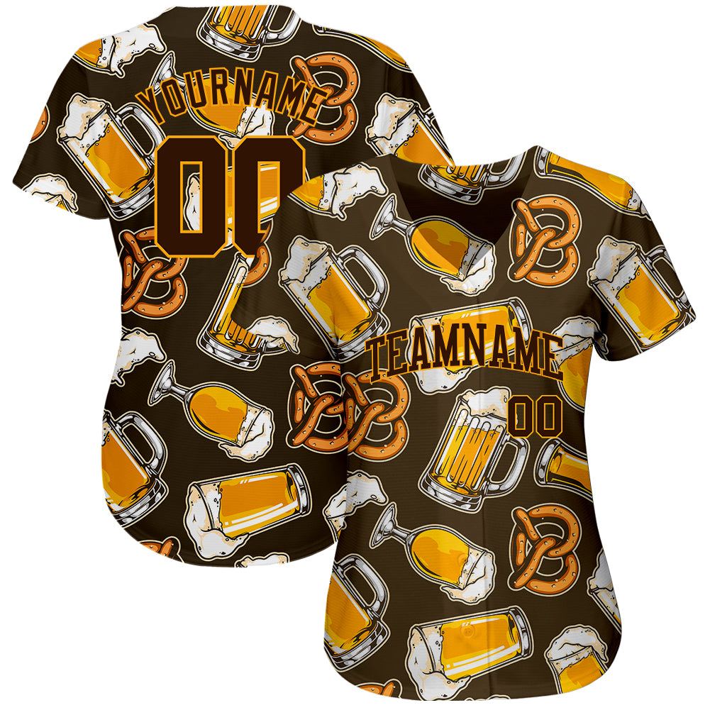 Custom 3D Pattern Design Beer Authentic Baseball Jersey baseball jersey product view 2