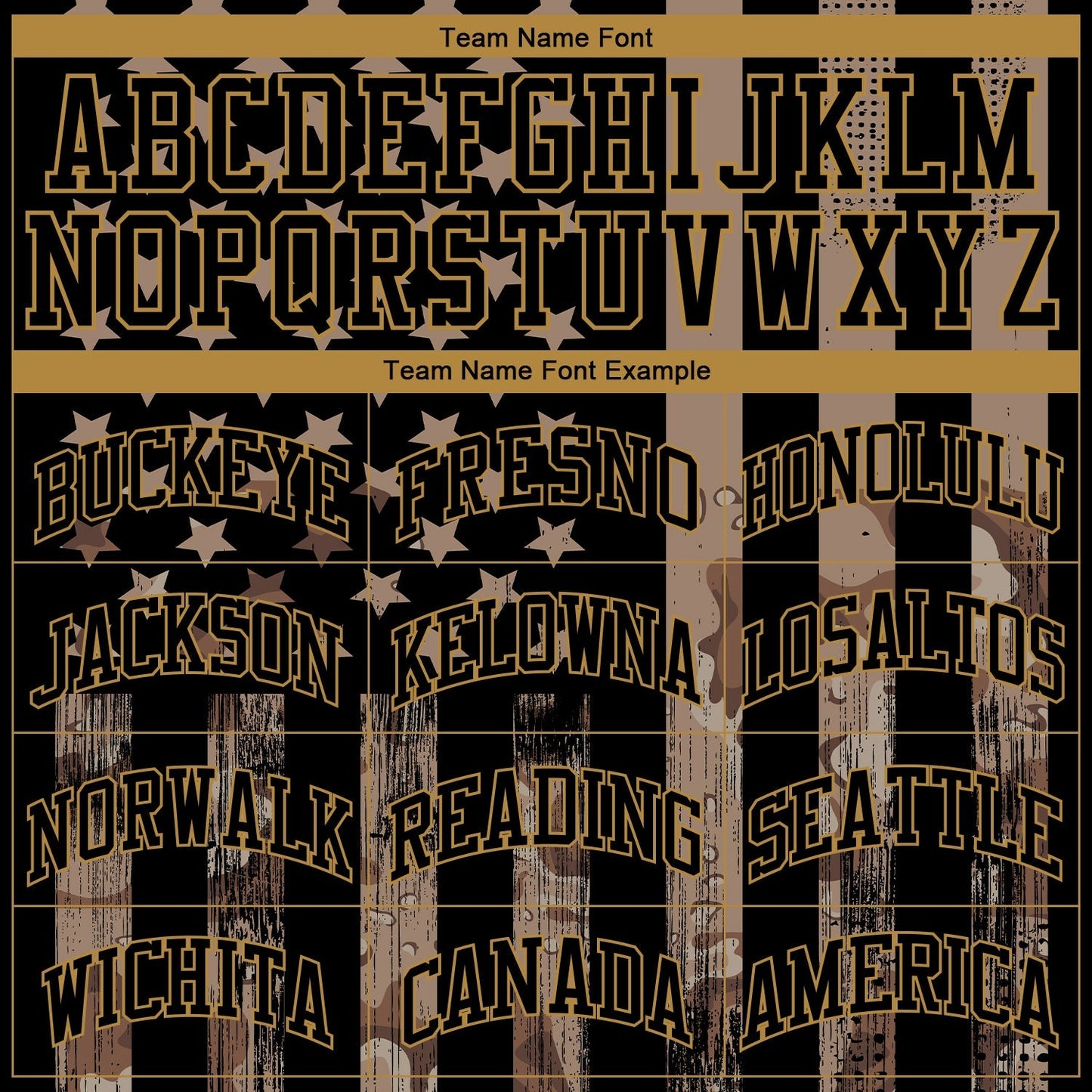 Custom Camo Black-Old Gold 3D Salute To Service American Flag Authentic Baseball Jersey baseball jersey product view 5