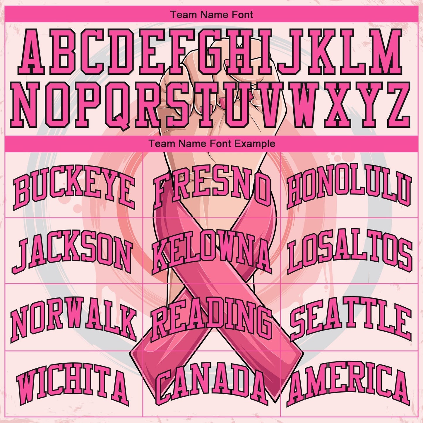 Custom 3D Breast Cancer Awareness Month With Woman Hand And Pink Ribbon Women Health Care Support Authentic Baseball Jersey baseball jersey product view 4