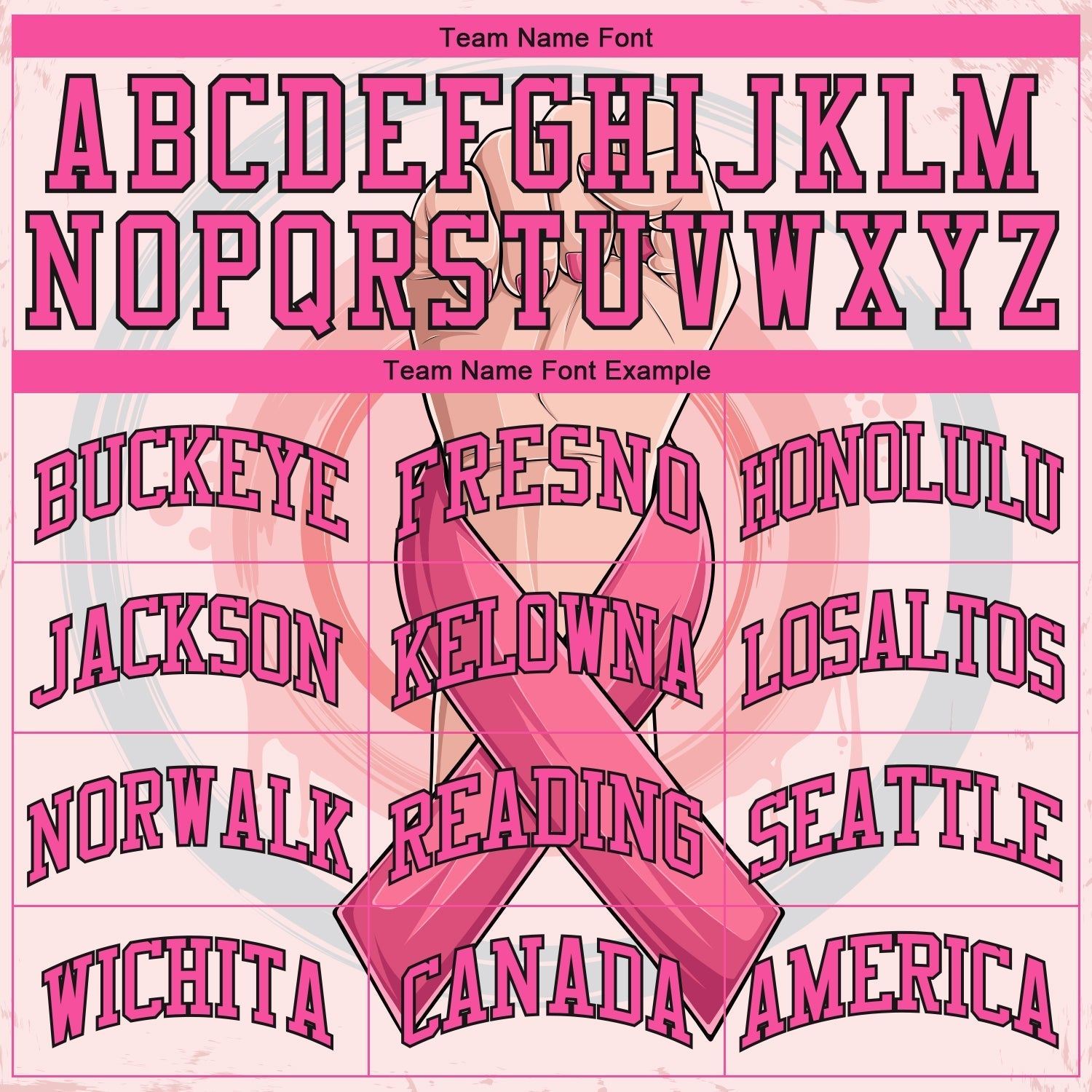 Custom 3D Breast Cancer Awareness Month With Woman Hand And Pink Ribbon Women Health Care Support Authentic Baseball Jersey baseball jersey product view 4