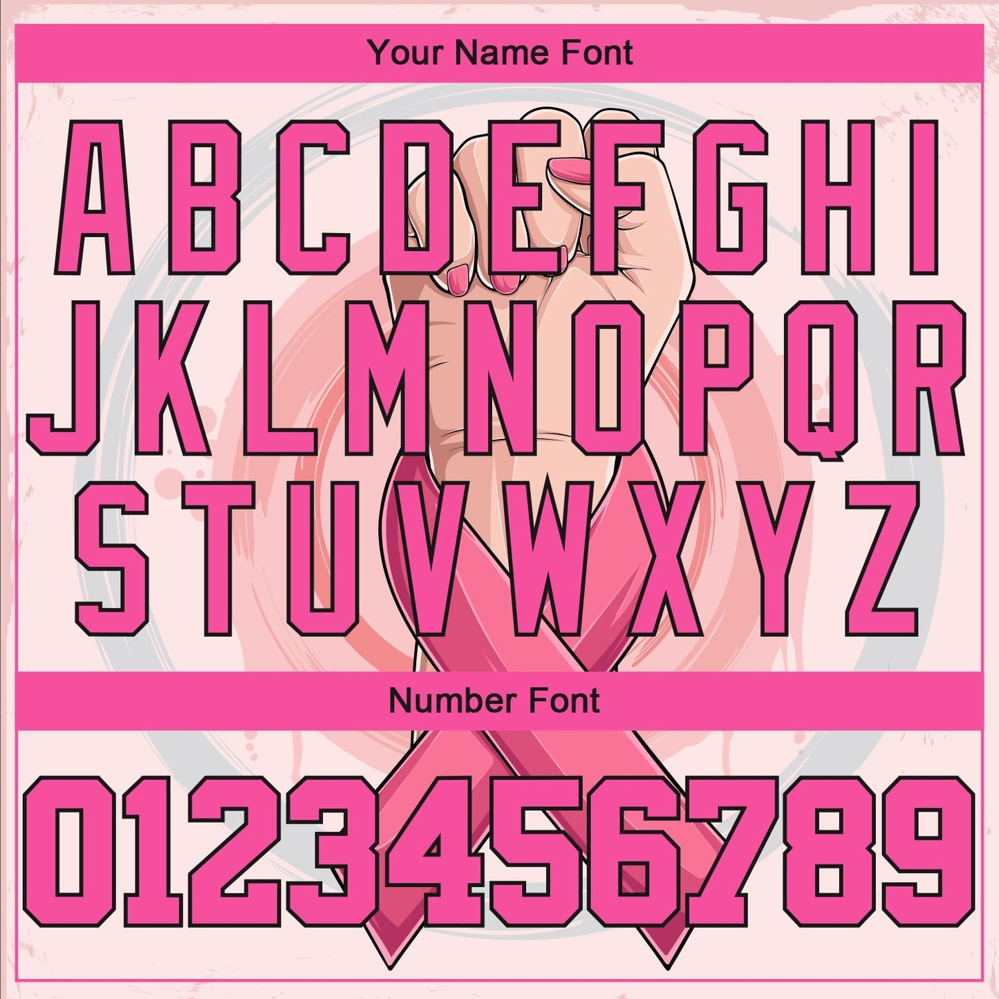 Custom 3D Breast Cancer Awareness Month With Woman Hand And Pink Ribbon Women Health Care Support Authentic Baseball Jersey baseball jersey product view 5