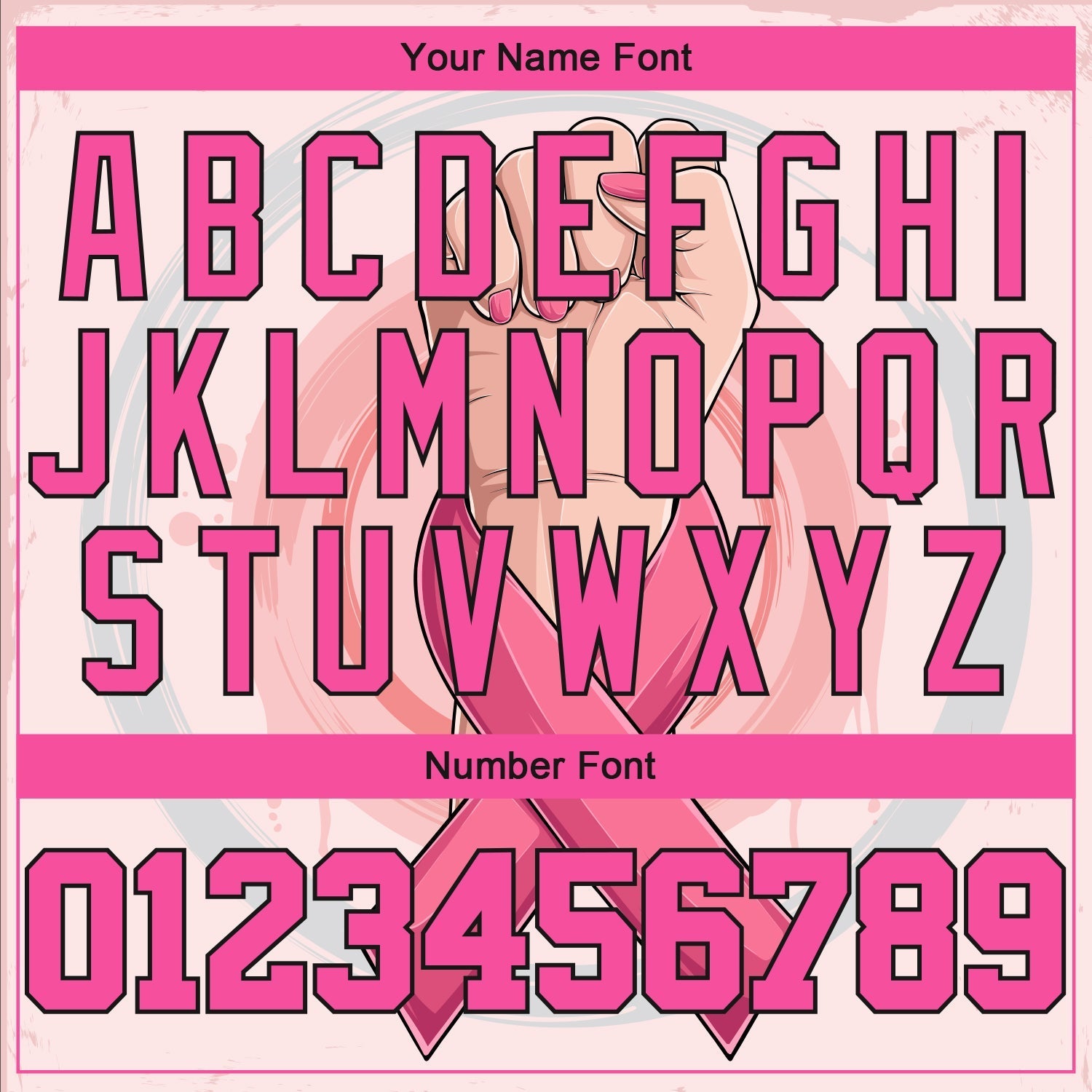 Custom 3D Breast Cancer Awareness Month With Woman Hand And Pink Ribbon Women Health Care Support Authentic Baseball Jersey baseball jersey product view 5