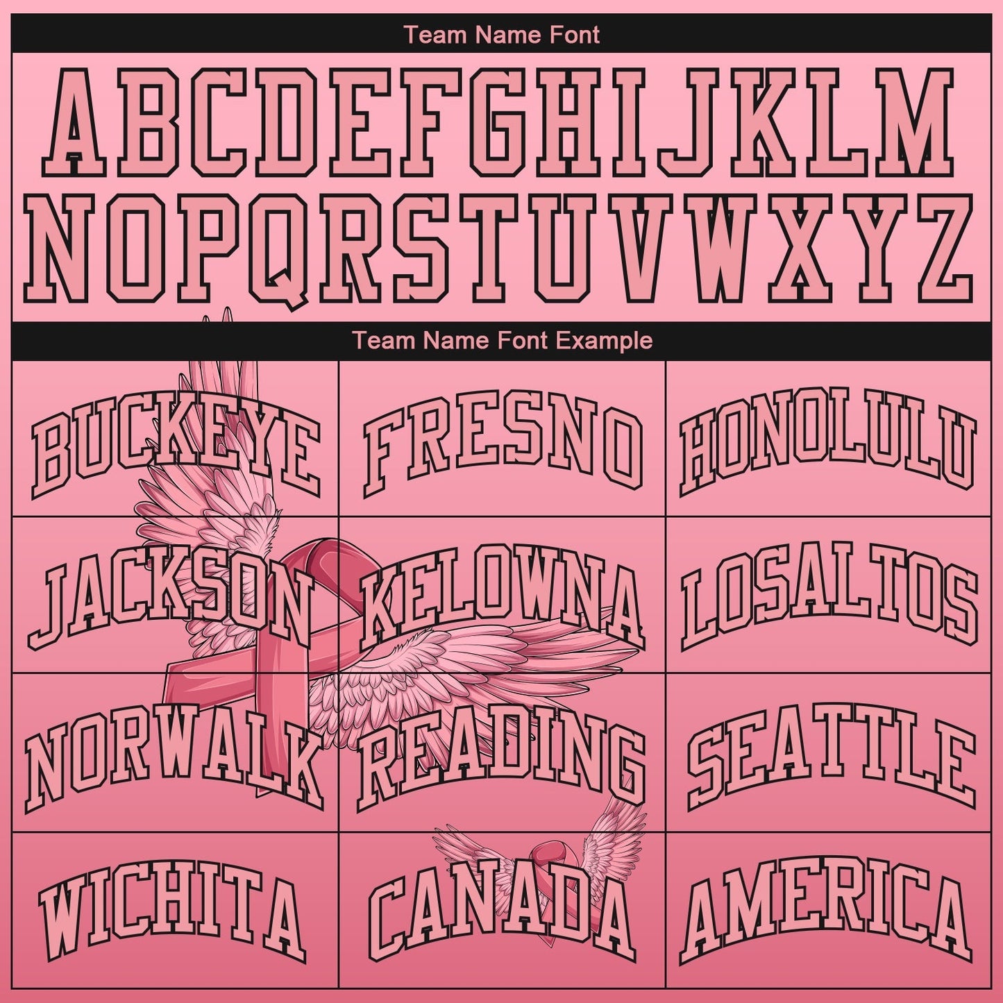 Custom 3D Pink Ribbon With Angel Wings Breast Cancer Awareness Month Women Health Care Support Authentic Baseball Jersey baseball jersey product view 4