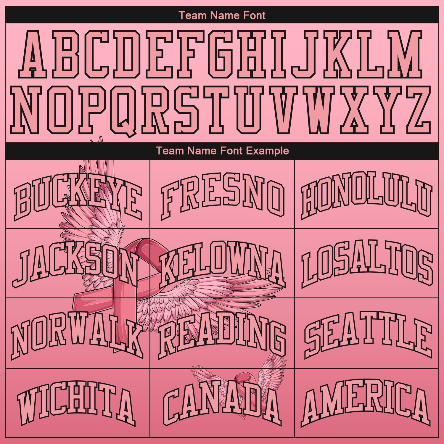 Custom 3D Pink Ribbon With Angel Wings Breast Cancer Awareness Month Women Health Care Support Authentic Baseball Jersey baseball jersey product view 4