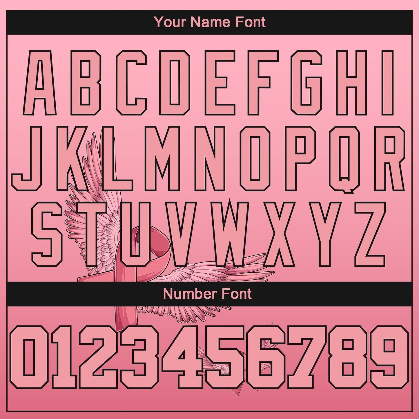 Custom 3D Pink Ribbon With Angel Wings Breast Cancer Awareness Month Women Health Care Support Authentic Baseball Jersey baseball jersey product view 5