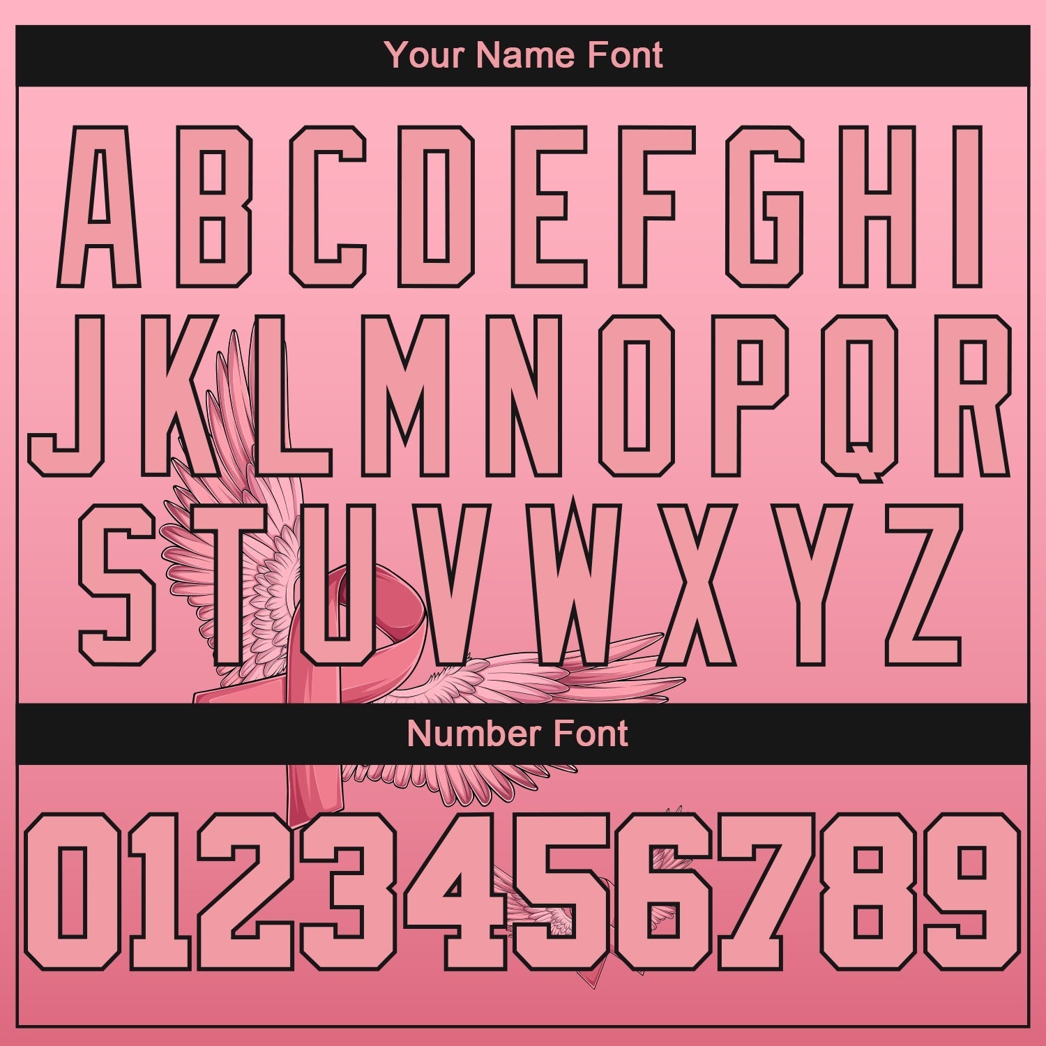 Custom 3D Pink Ribbon With Angel Wings Breast Cancer Awareness Month Women Health Care Support Authentic Baseball Jersey baseball jersey product view 5
