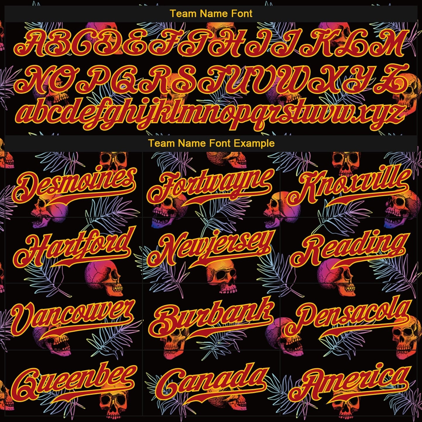 Custom 3D Pattern Halloween Skulls And Palm Leaves Authentic Baseball Jersey baseball jersey product view 4