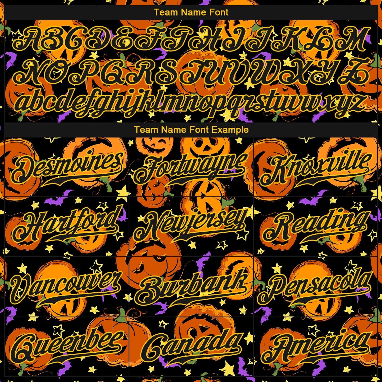 Custom 3D Pattern Halloween Pumpkins Bats Stars Authentic Baseball Jersey baseball jersey product view 5