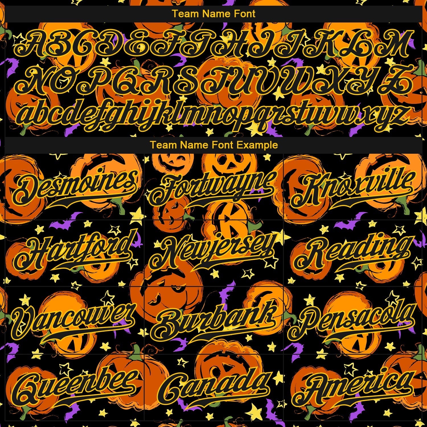 Custom 3D Pattern Halloween Pumpkins Bats Stars Authentic Baseball Jersey baseball jersey product view 5