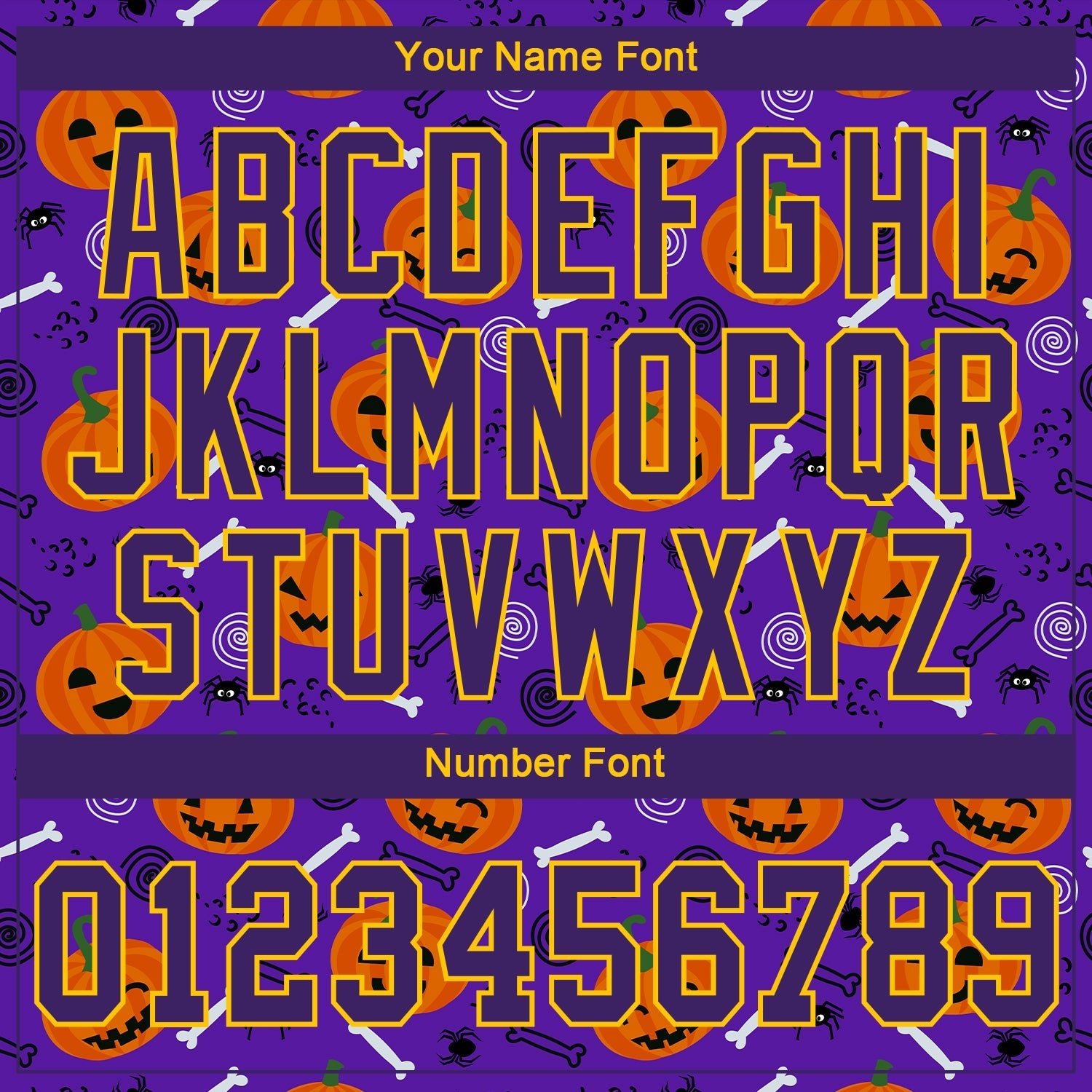 Custom 3D Pattern Halloween Pumpkins Authentic Baseball Jersey baseball jersey product view 5