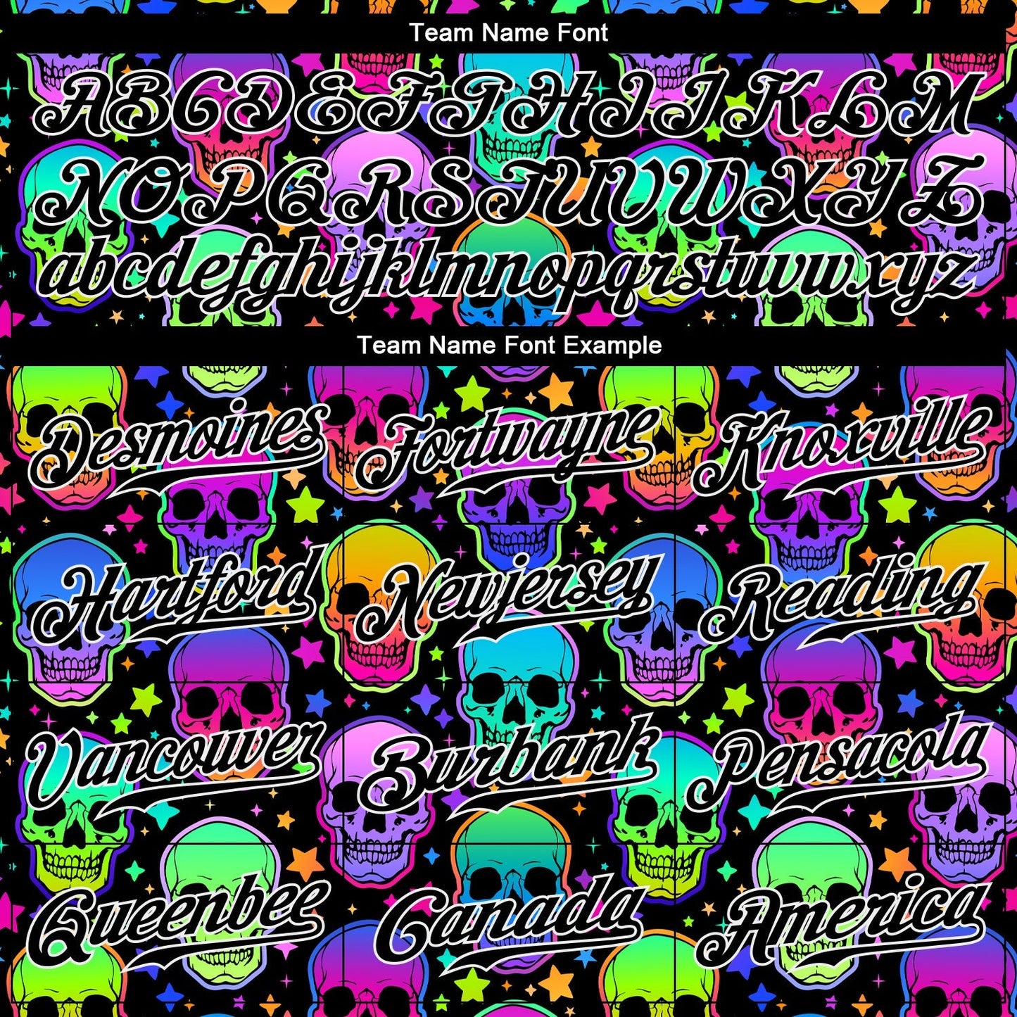 Custom 3D Pattern Bright Multicolored Halloween Skulls Authentic Baseball Jersey baseball jersey product view 4