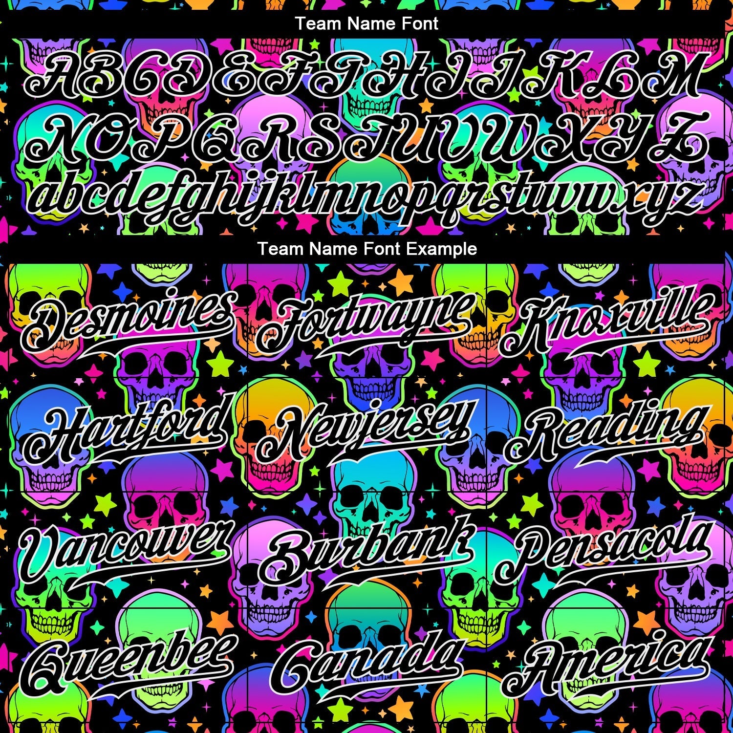Custom 3D Pattern Bright Multicolored Halloween Skulls Authentic Baseball Jersey baseball jersey product view 4