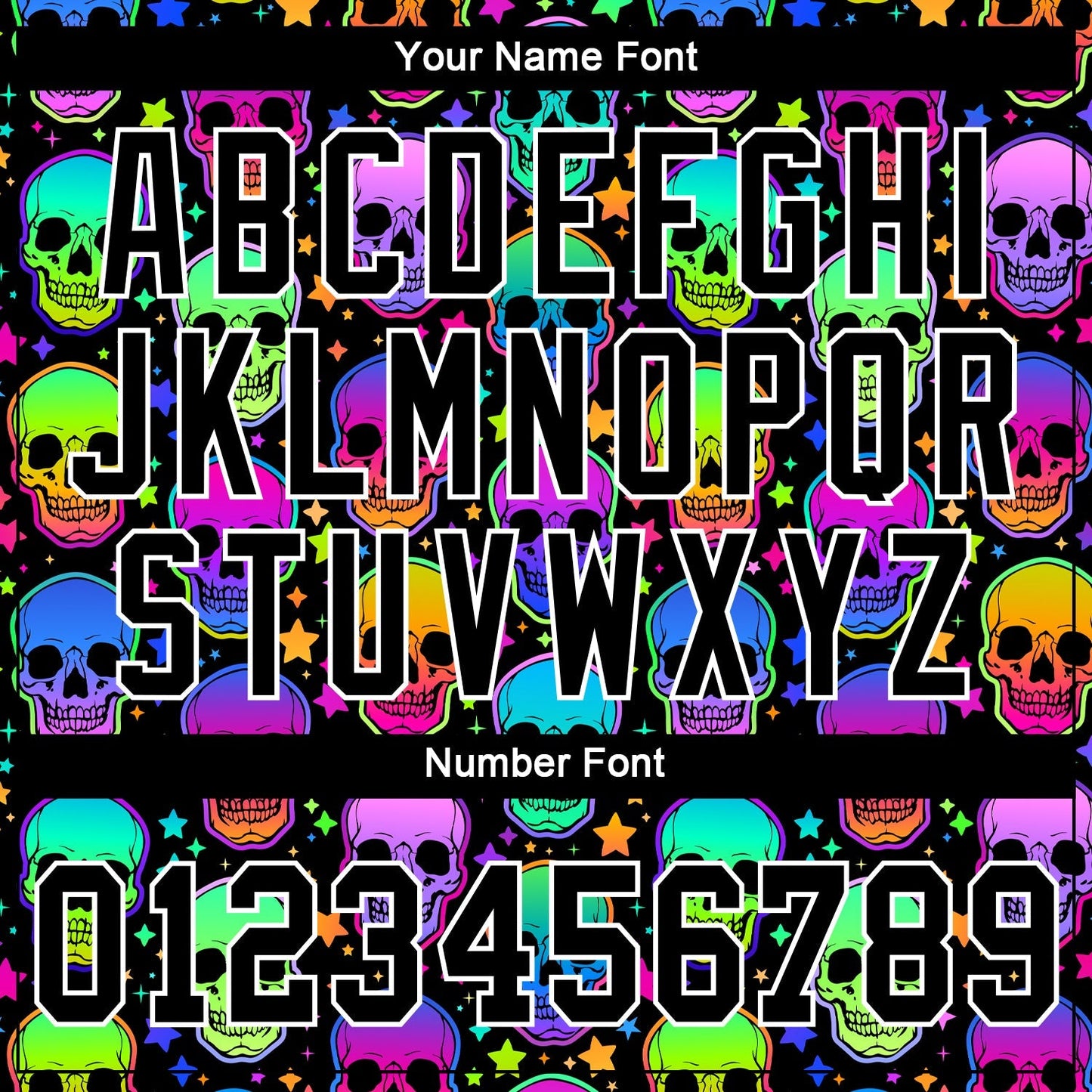 Custom 3D Pattern Bright Multicolored Halloween Skulls Authentic Baseball Jersey baseball jersey product view 5