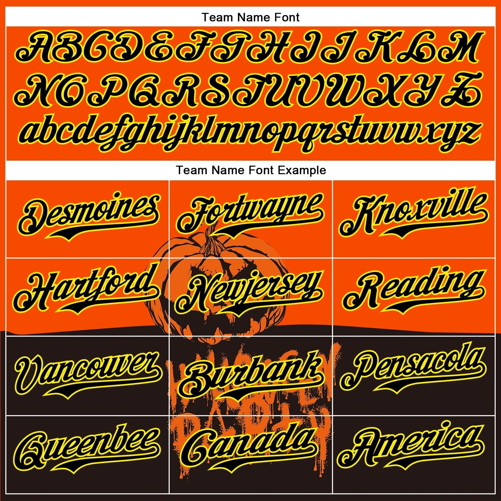 Custom Orange Black Pinstripe Light Yellow 3D Halloween Pumpkin Party Costume Ideas Authentic Baseball Jersey baseball jersey product view 4