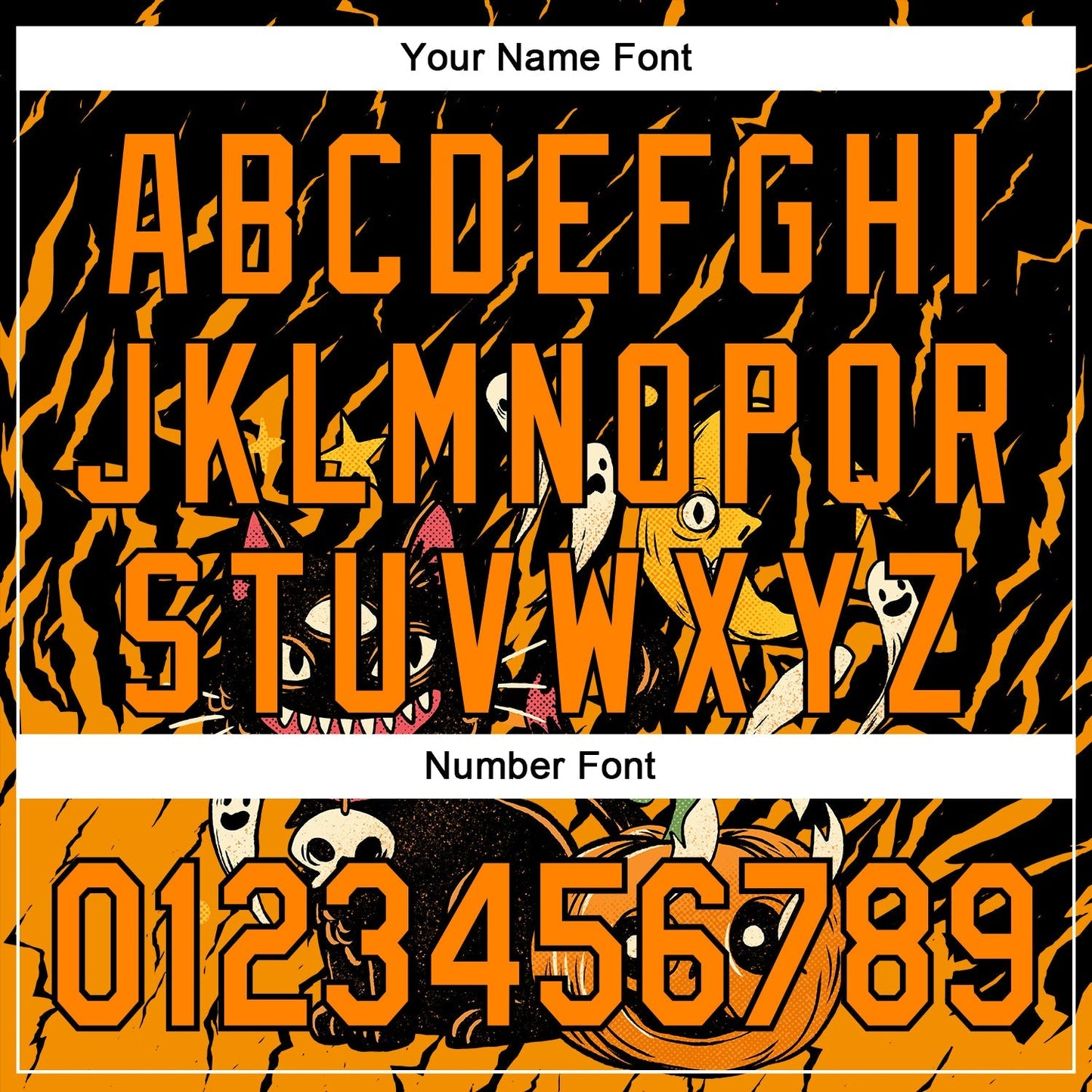 Custom Black Bay Orange 3D Halloween Pumpkin Scary Doodle Party Costume Ideas Authentic Baseball Jersey baseball jersey product view 5