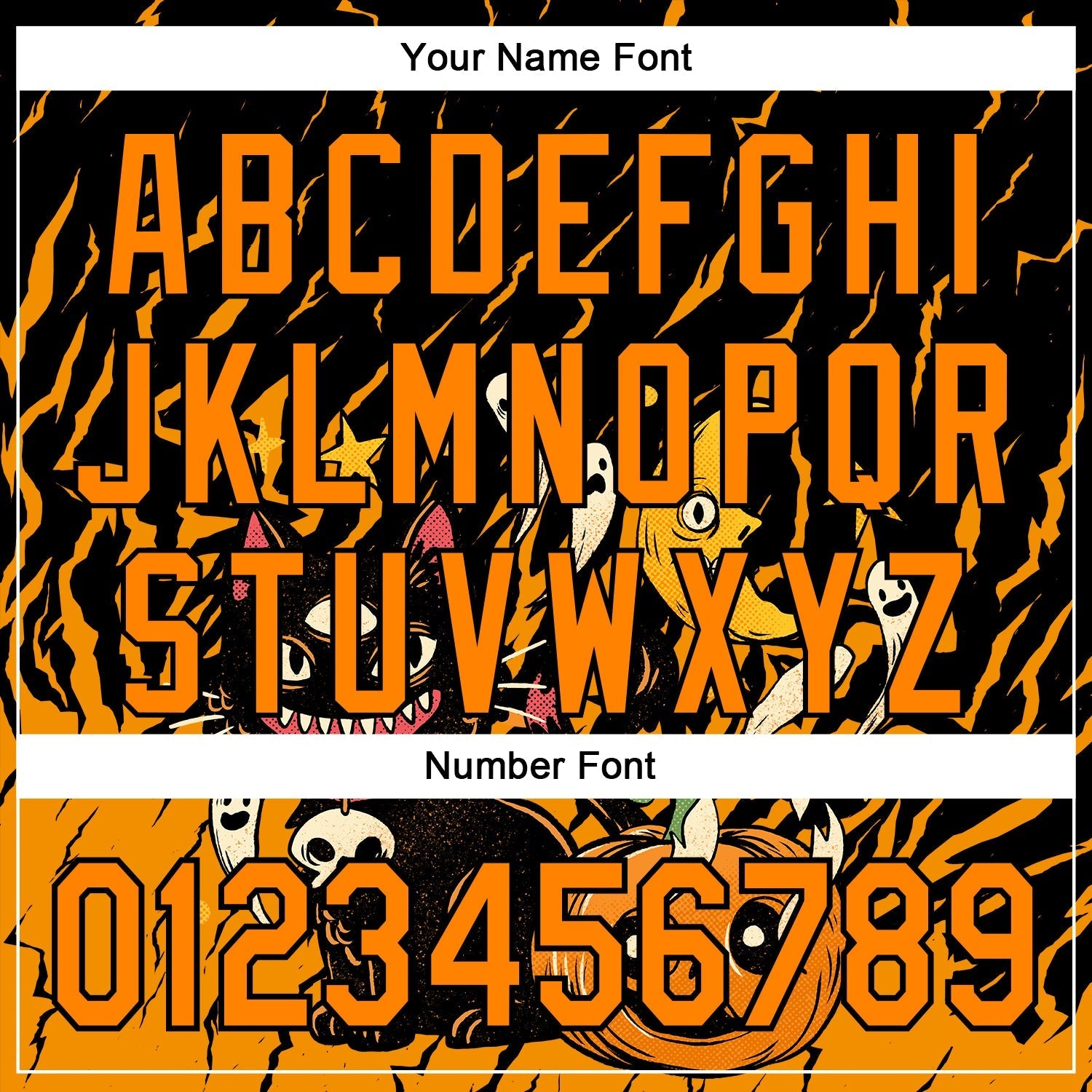 Custom Black Bay Orange 3D Halloween Pumpkin Scary Doodle Party Costume Ideas Authentic Baseball Jersey baseball jersey product view 5