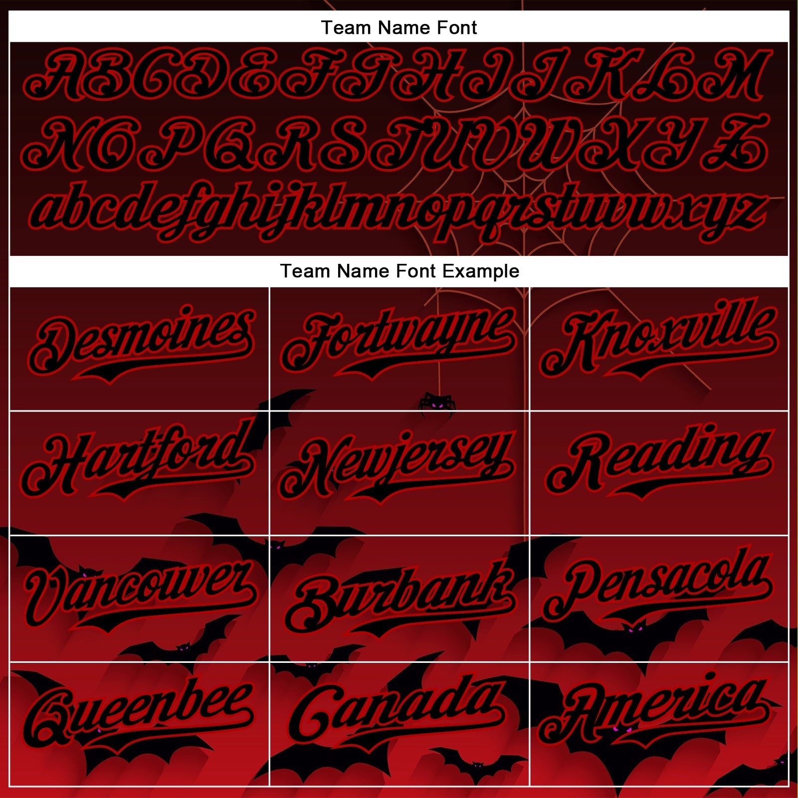 Custom Black Red 3D Halloween Spider Net Bats Party Costume Ideas Authentic Baseball Jersey baseball jersey product view 4