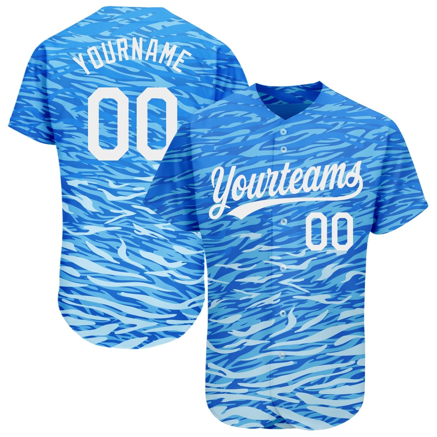 Custom Royal White 3D Pattern Design Authentic Baseball Jersey baseball jersey product view 1
