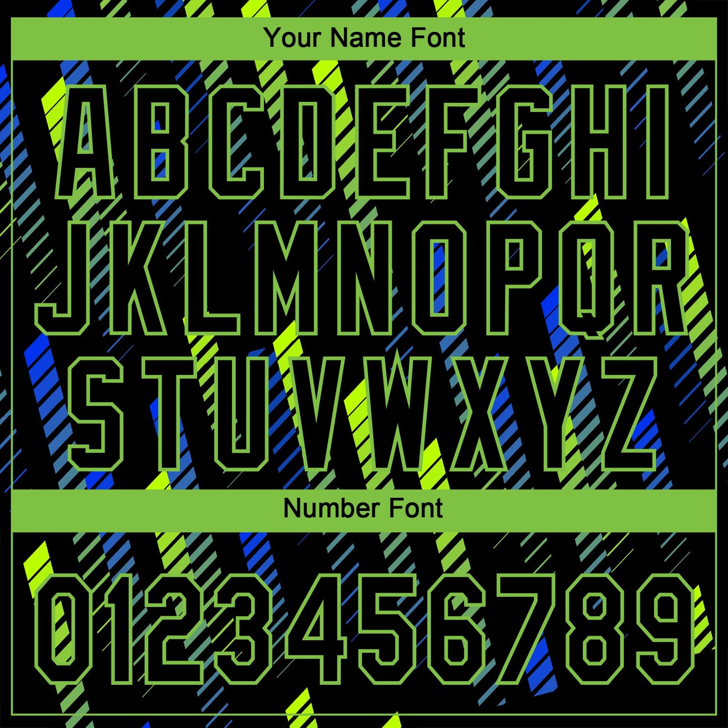Custom Black Black Neon Green-Royal 3D Pattern Design Authentic Baseball Jersey baseball jersey product view 5