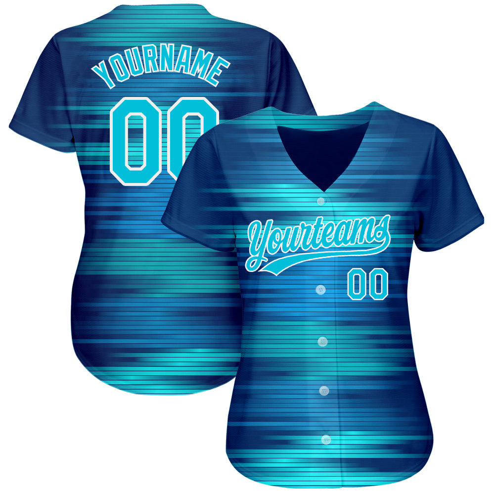 Custom Royal Lakes Blue-White 3D Pattern Design Authentic Baseball Jersey baseball jersey product view 2