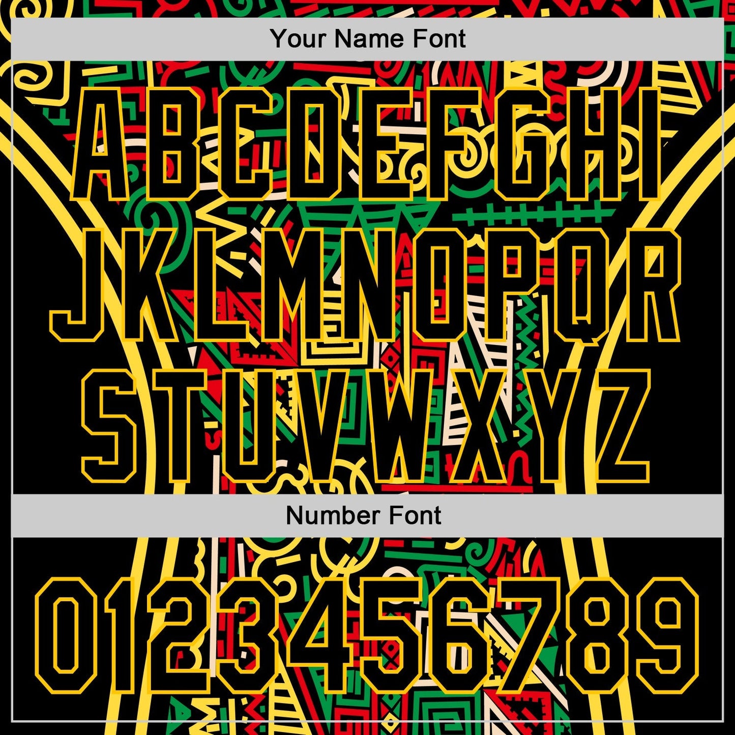 Custom Black Yellow Green-Red 3D Pattern Design Black History Month African Ethnicity Style Abstract Geometric Authentic Baseball Jersey baseball jersey product view 5