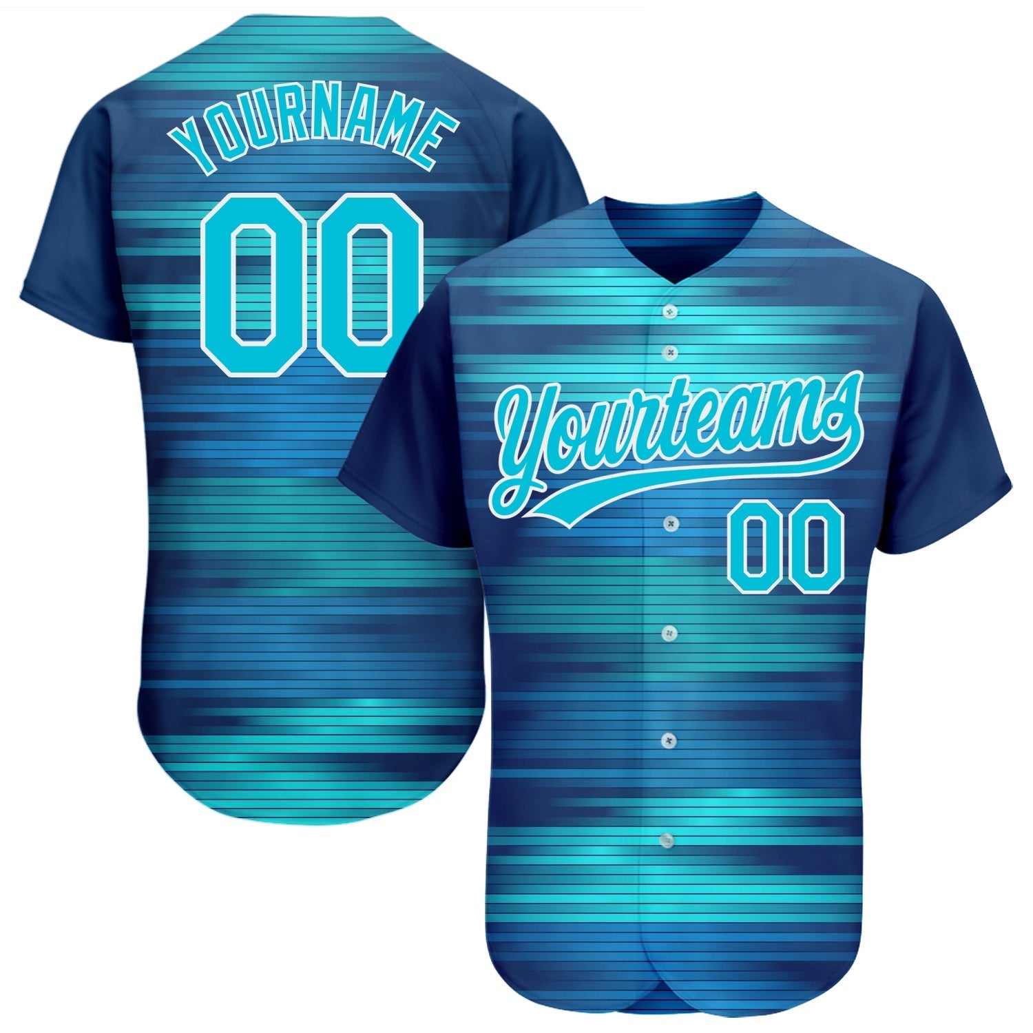 Custom Royal Lakes Blue-White 3D Pattern Design Authentic Baseball Jersey baseball jersey product view 1