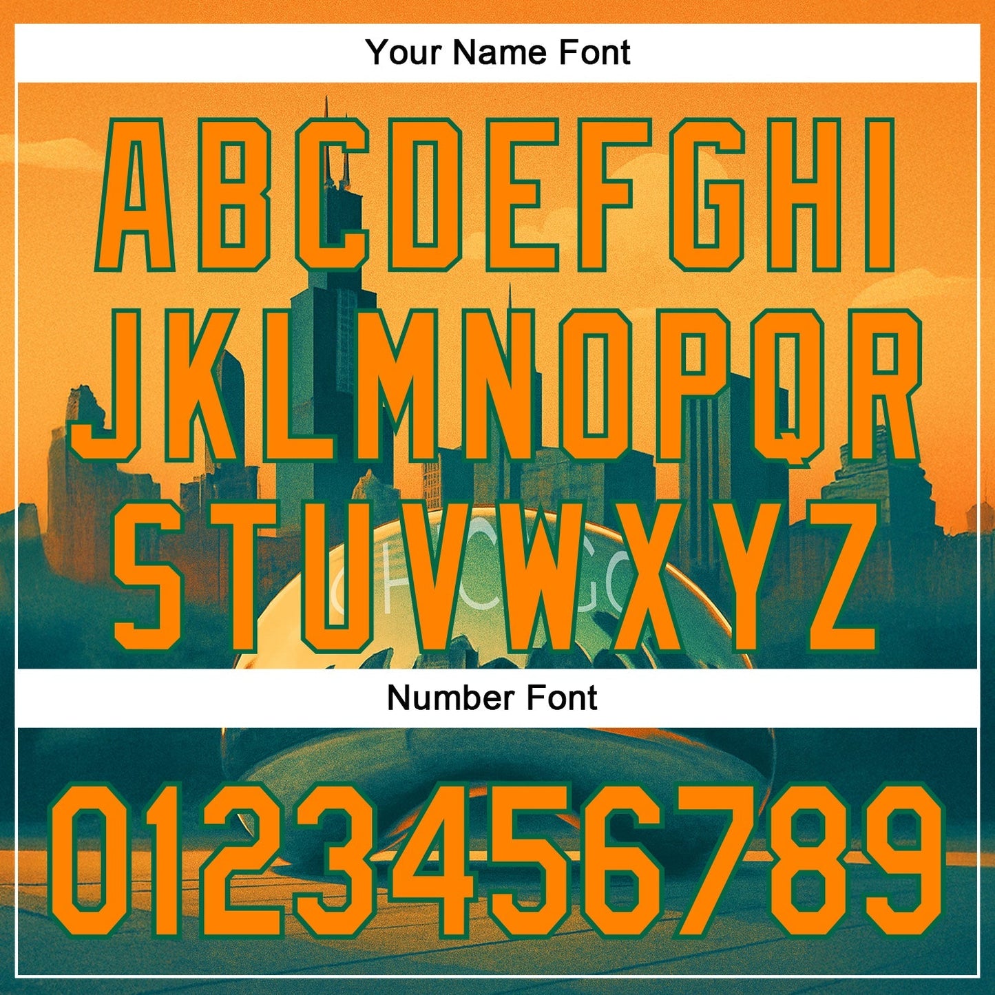 Custom Yellow Bay Orange-Kelly Green Chicago Illinois Millennium Park Cloud Gate The Bean Landmark City Symbol Authentic Baseball Jersey baseball jersey product view 5