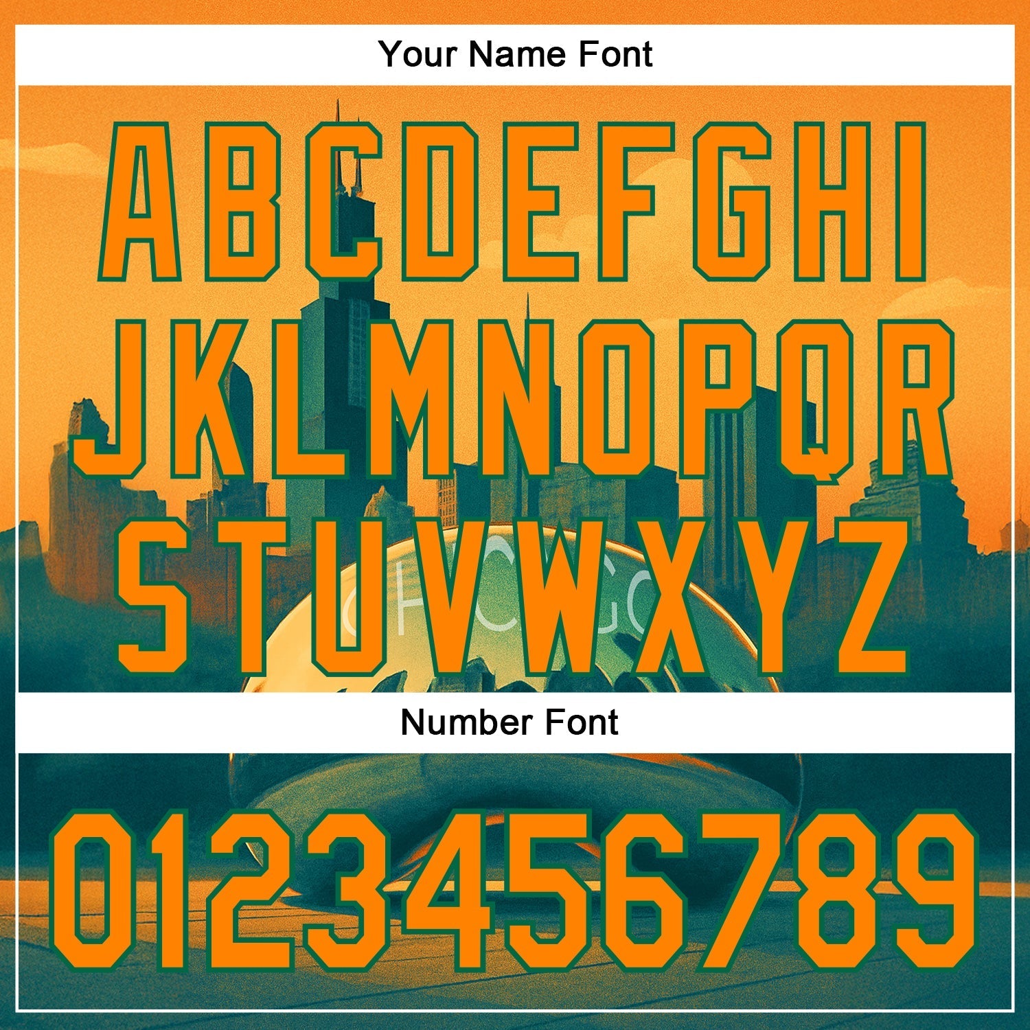 Custom Yellow Bay Orange-Kelly Green Chicago Illinois Millennium Park Cloud Gate The Bean Landmark City Symbol Authentic Baseball Jersey baseball jersey product view 5