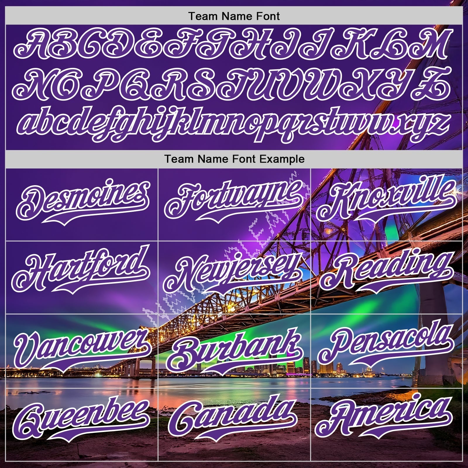 Custom Purple White New Orleans Louisiana Cityscape Landmark City Symbol Authentic Baseball Jersey baseball jersey product view 4