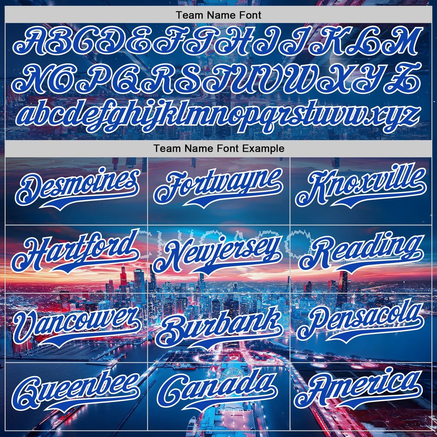 Custom Blue Thunder Blue-White Chicago Illinois Cityscape Skyline City Symbol Authentic Baseball Jersey baseball jersey product view 4
