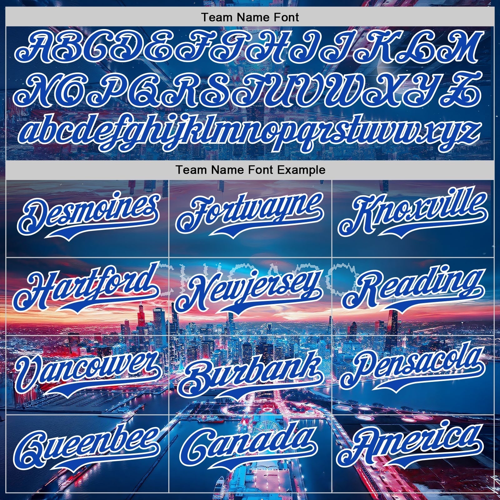 Custom Blue Thunder Blue-White Chicago Illinois Cityscape Skyline City Symbol Authentic Baseball Jersey baseball jersey product view 4