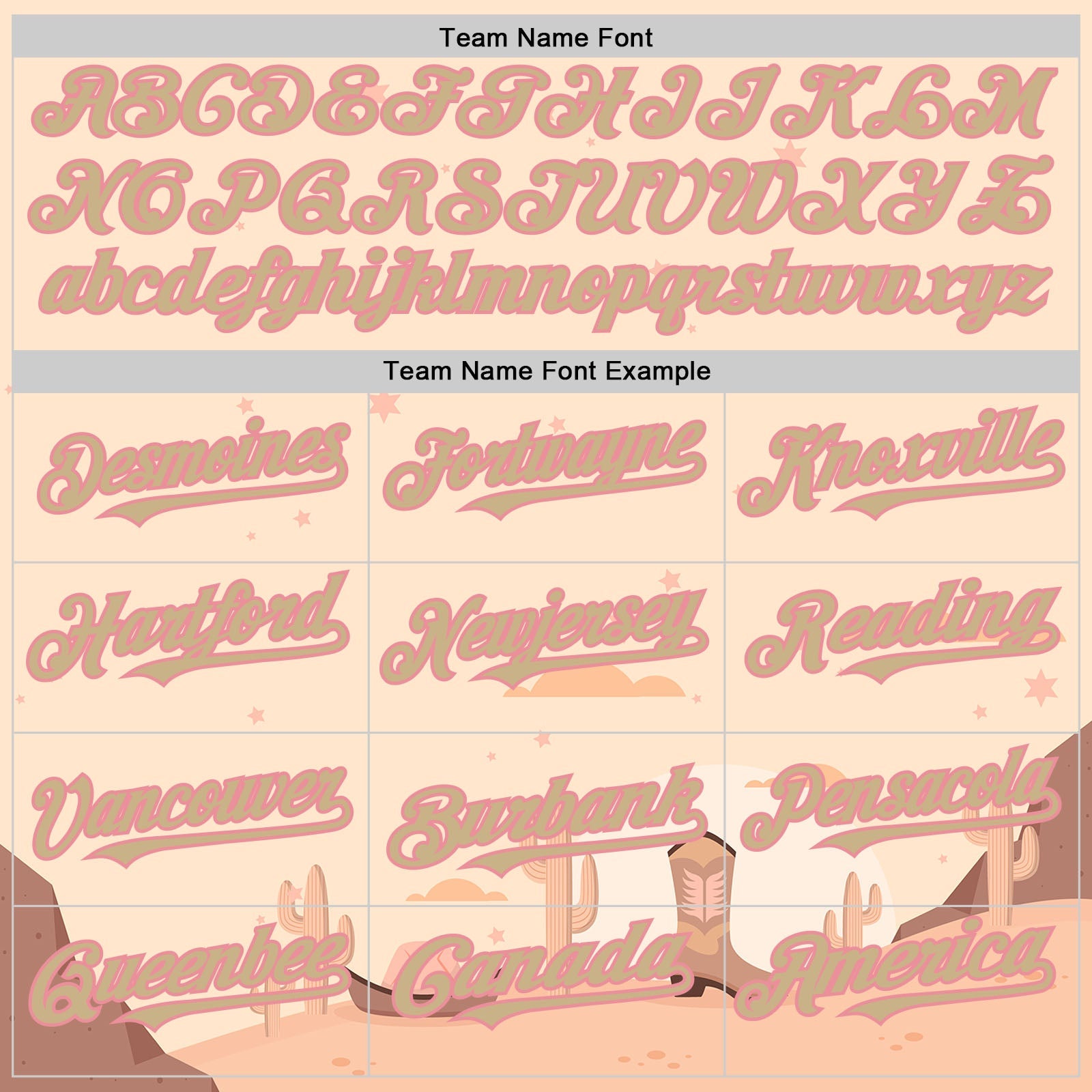 Custom City Cream Vegas Gold-Medium Pink Texas Cowboy Landscape City Edition Authentic Baseball Jersey baseball jersey product view 4