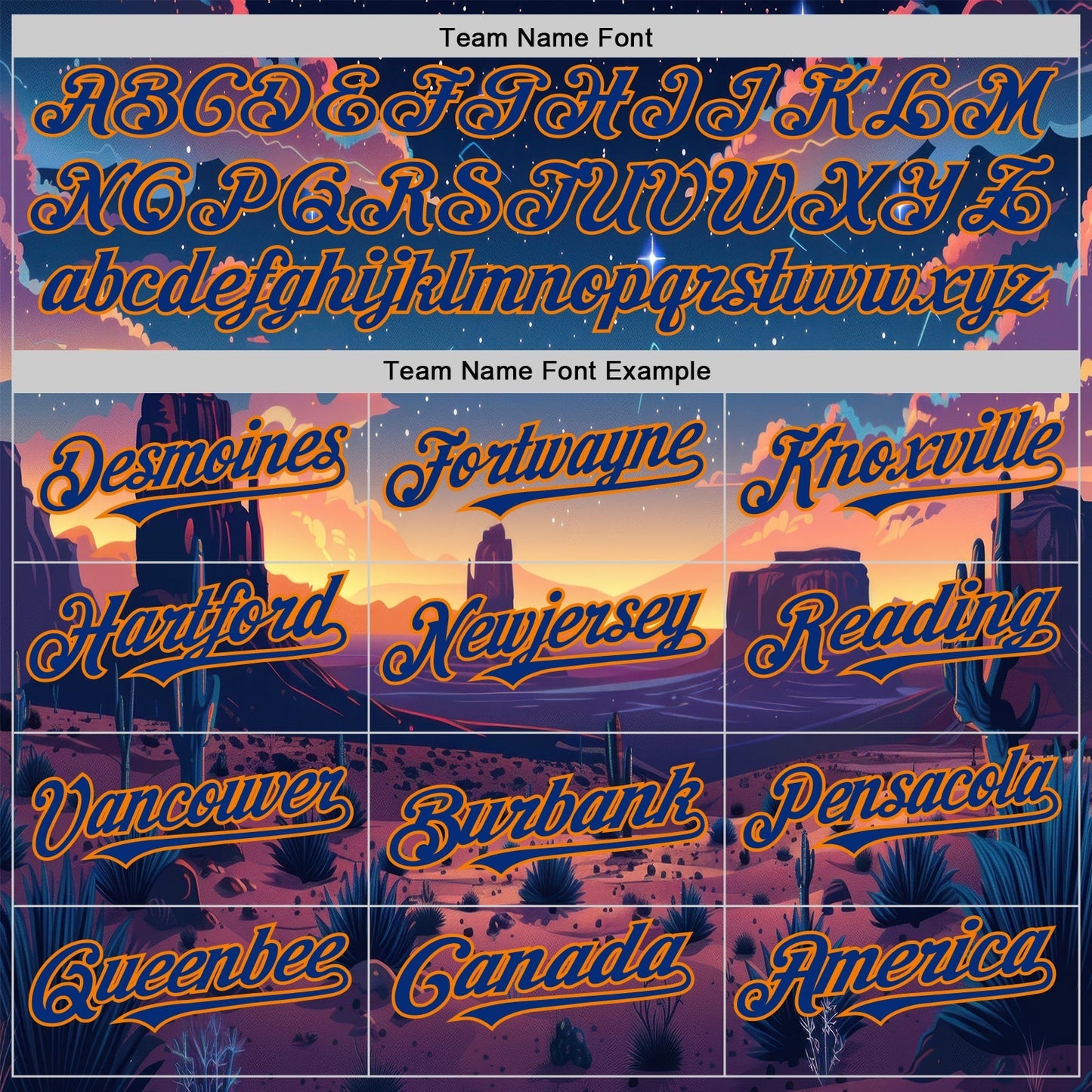 Custom Blue Royal-Bay Orange Texas Sunset Night Landscape City Edition Authentic Baseball Jersey baseball jersey product view 4