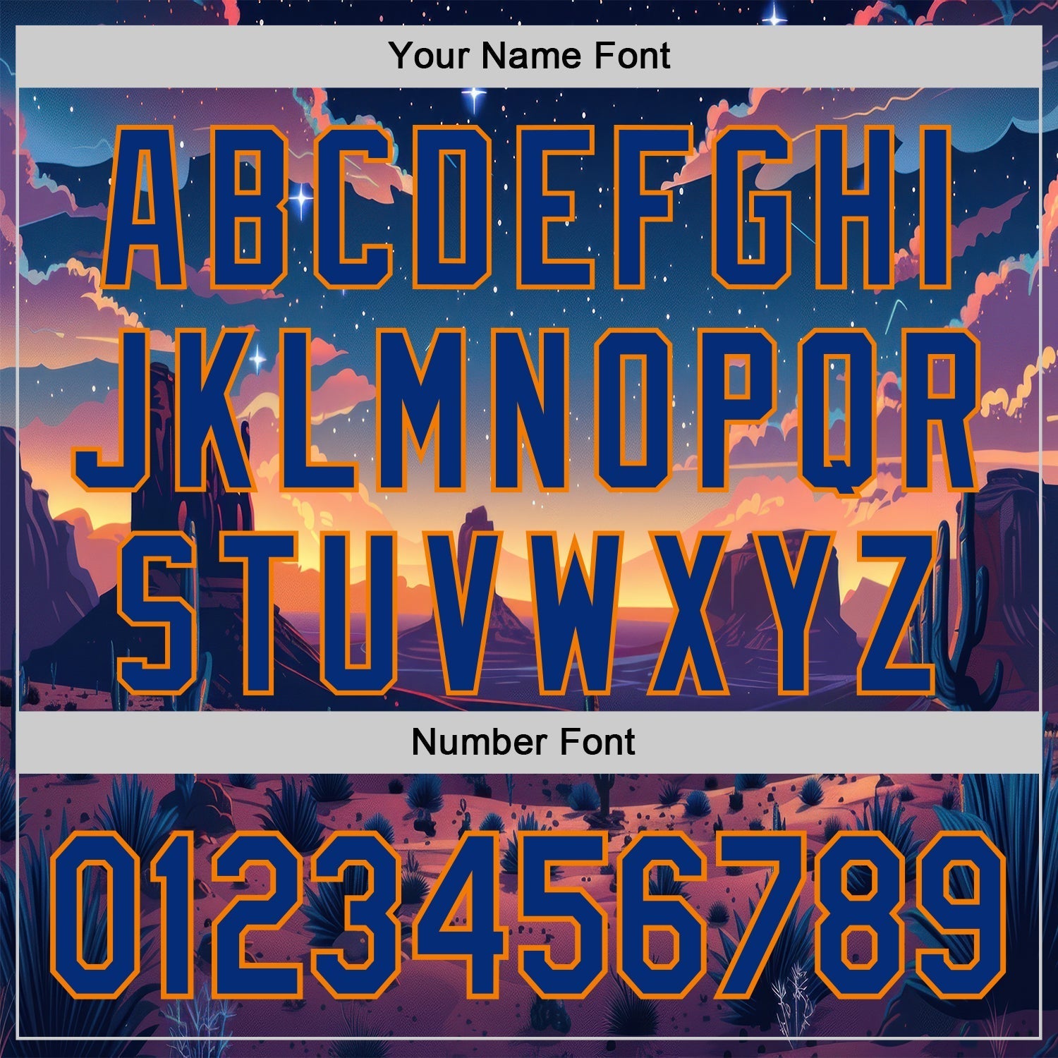 Custom Blue Royal-Bay Orange Texas Sunset Night Landscape City Edition Authentic Baseball Jersey baseball jersey product view 5