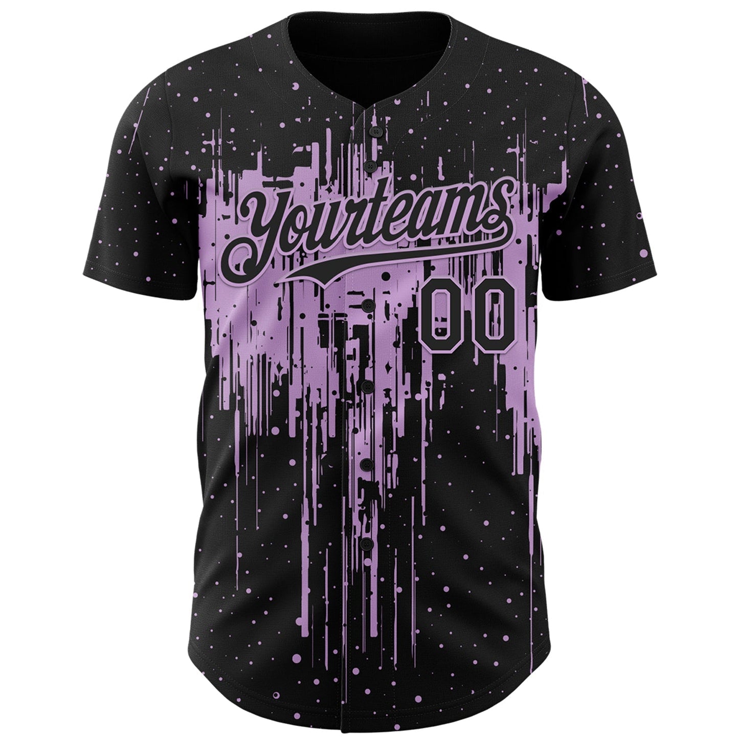 Custom Black Light Purple Dripping Splatter Paint Authentic Baseball Jersey baseball jersey product view 2