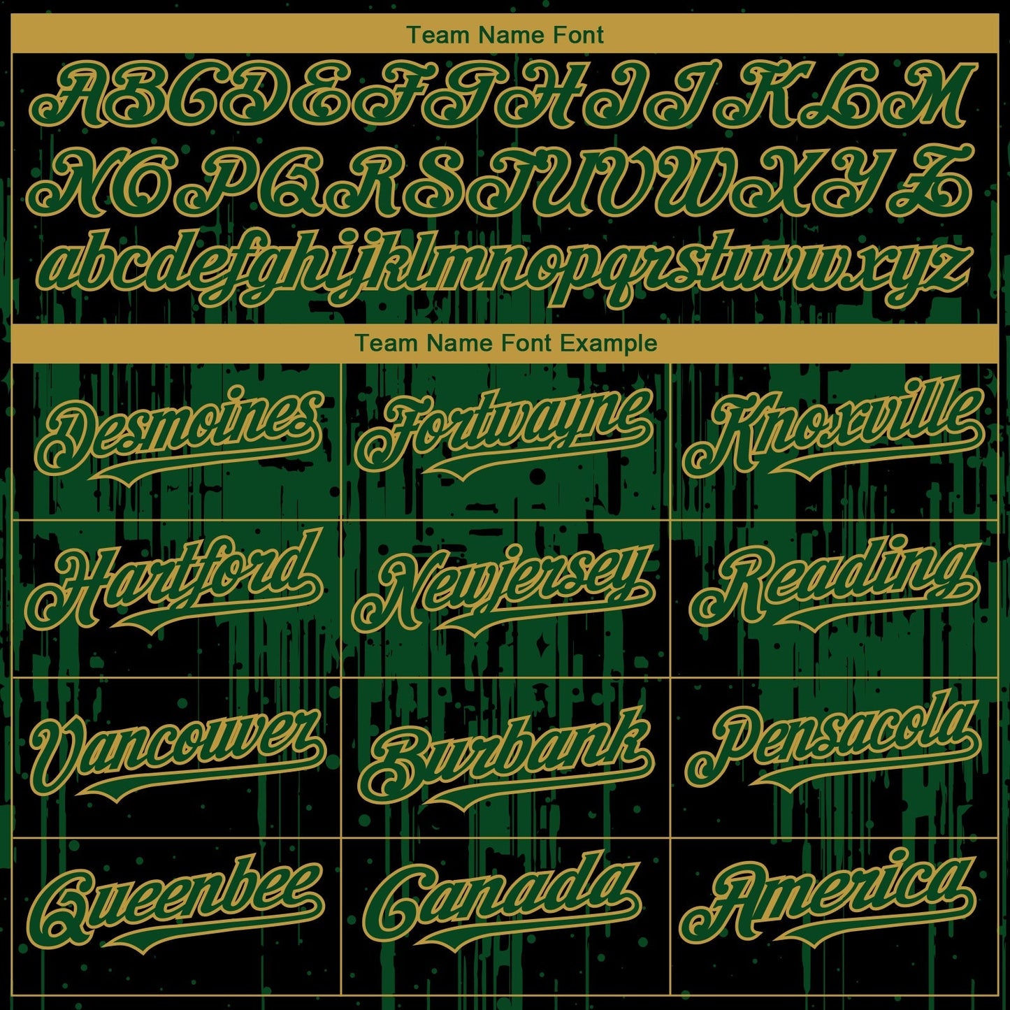 Custom Black Green-Old Gold Dripping Splatter Paint Authentic Baseball Jersey baseball jersey product view 4