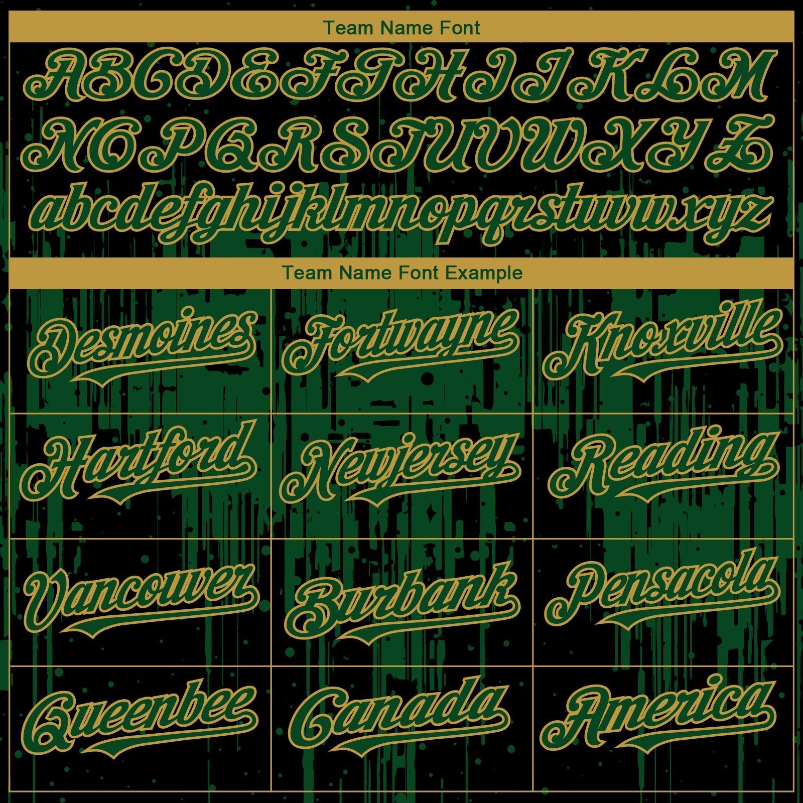Custom Black Green-Old Gold Dripping Splatter Paint Authentic Baseball Jersey baseball jersey product view 4