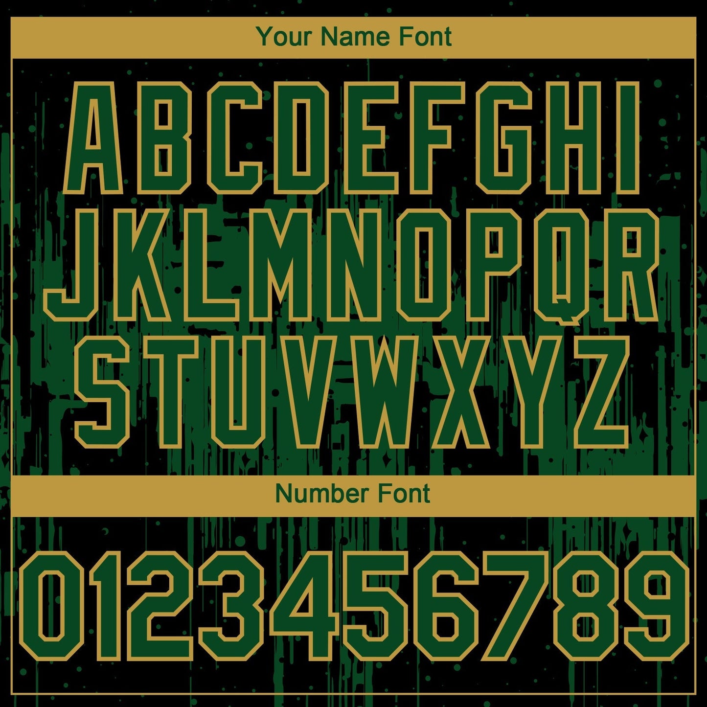 Custom Black Green-Old Gold Dripping Splatter Paint Authentic Baseball Jersey baseball jersey product view 5