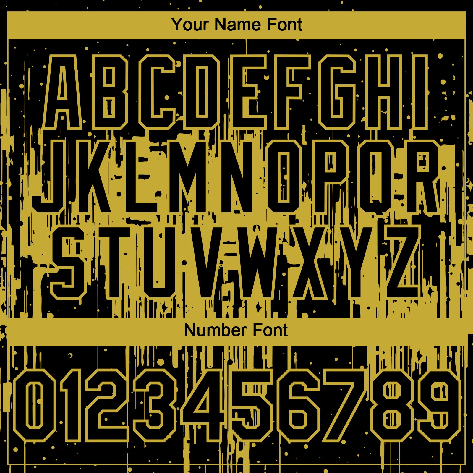 Custom Black Old Gold Dripping Splatter Paint Authentic Baseball Jersey baseball jersey product view 5