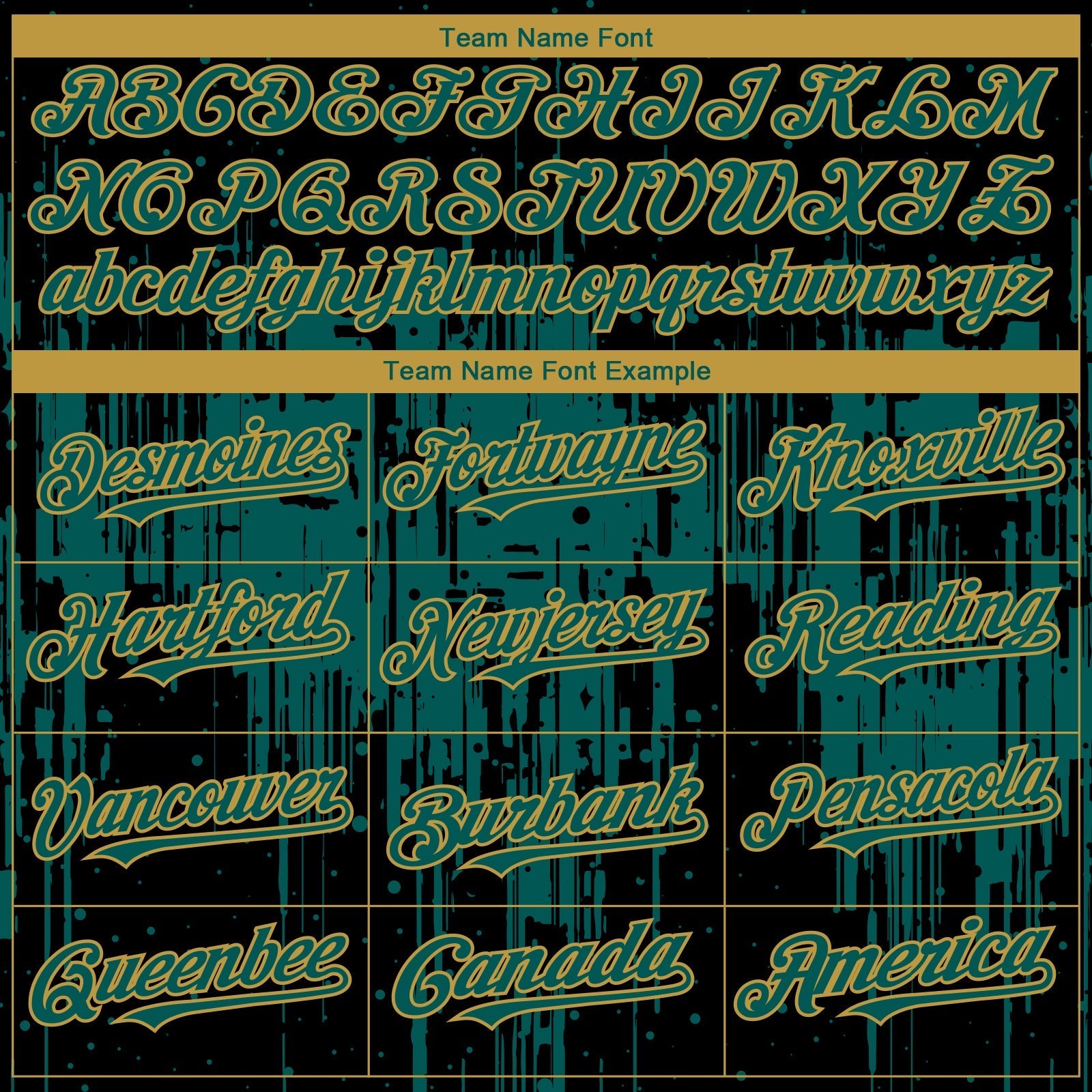 Custom Black Midnight Green-Old Gold Dripping Splatter Paint Authentic Baseball Jersey baseball jersey product view 4